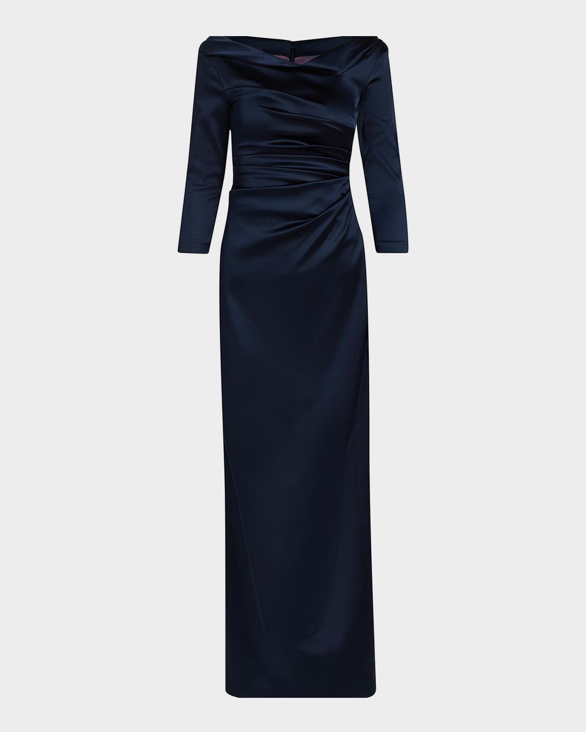 Talbot Runhof Gathered Satin Gown