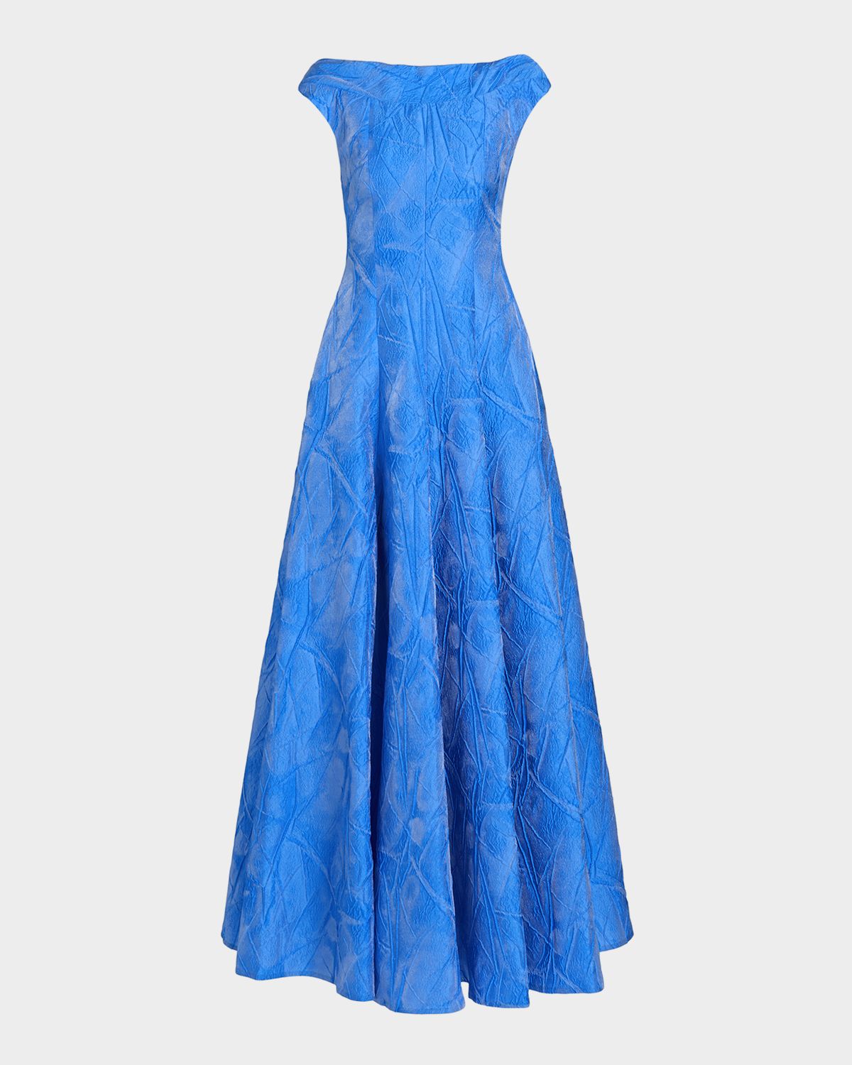Talbot Runhof Textured Faille Jacquard High-Neck Gown