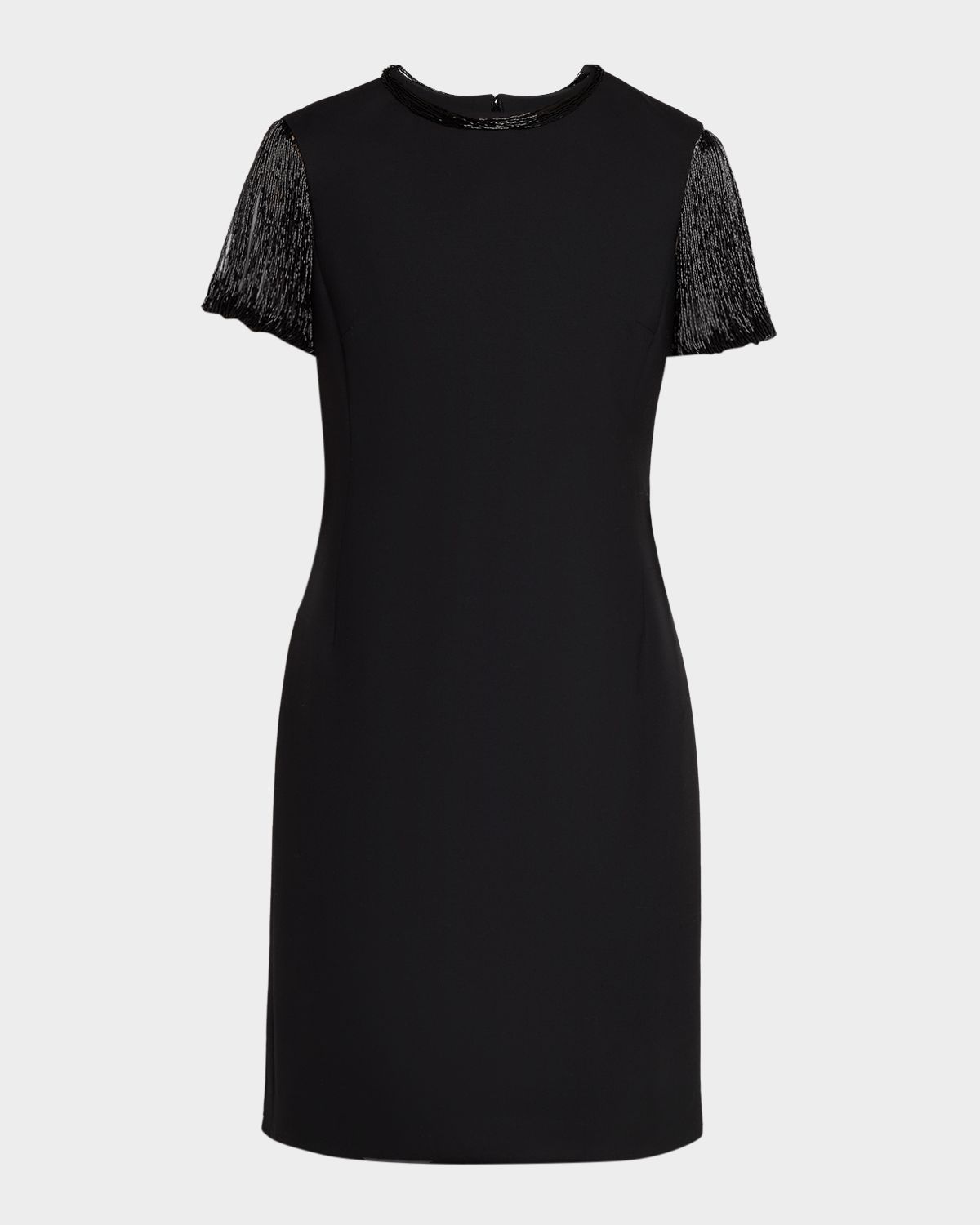 Oscar de la Renta Bugle Bead Embroidered Cocktail Dress