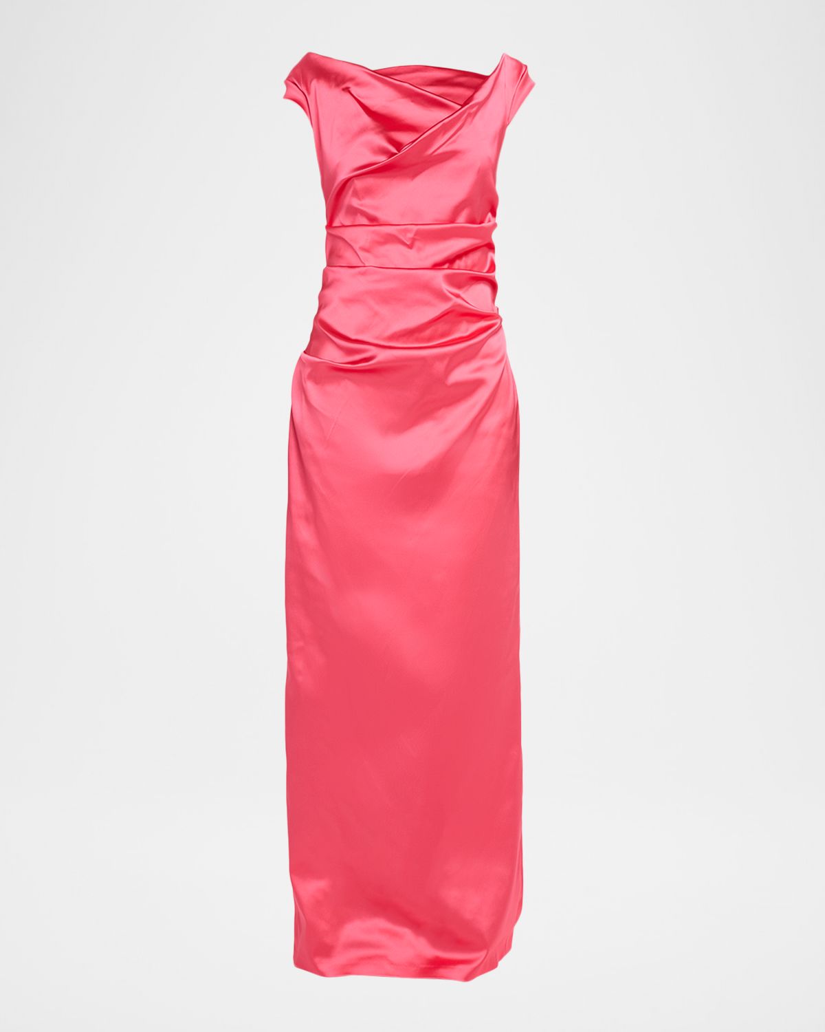 Talbot Runhof Donde Draped Satin Duchesse Column Gown