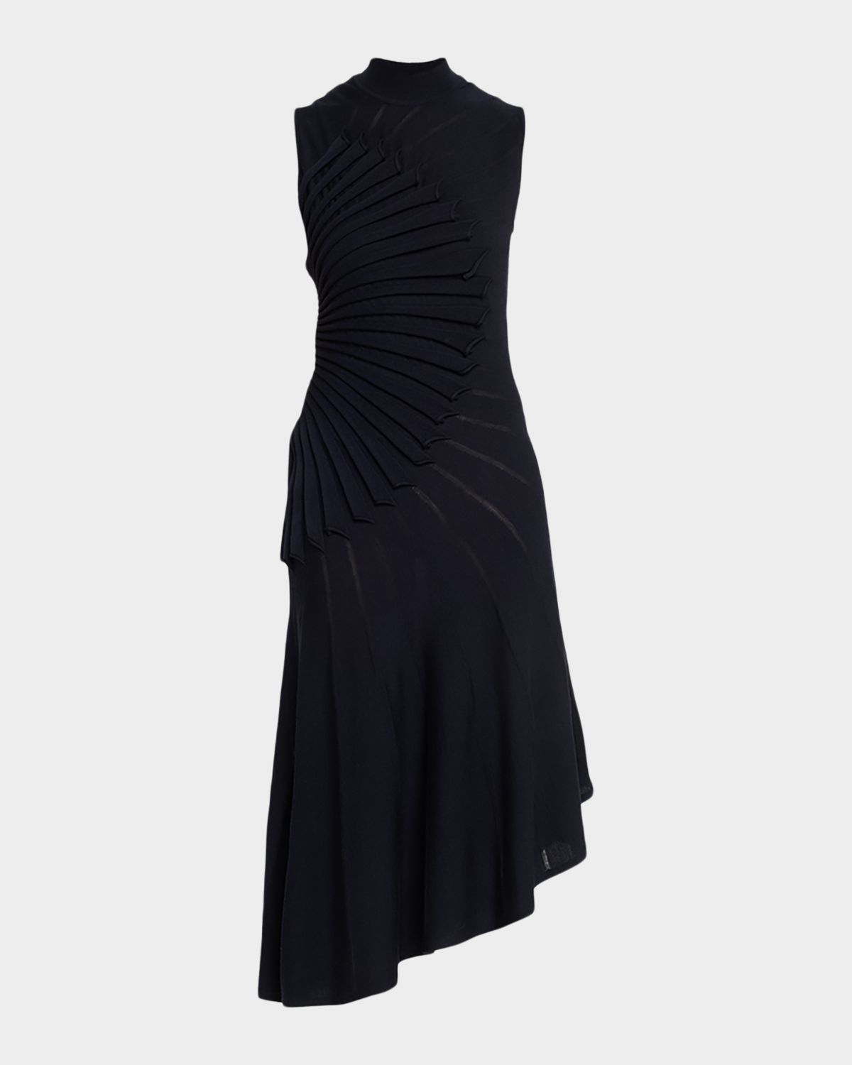 ALAIA Mock-Neck Sculpting Wool Dress | Thumbnail 6