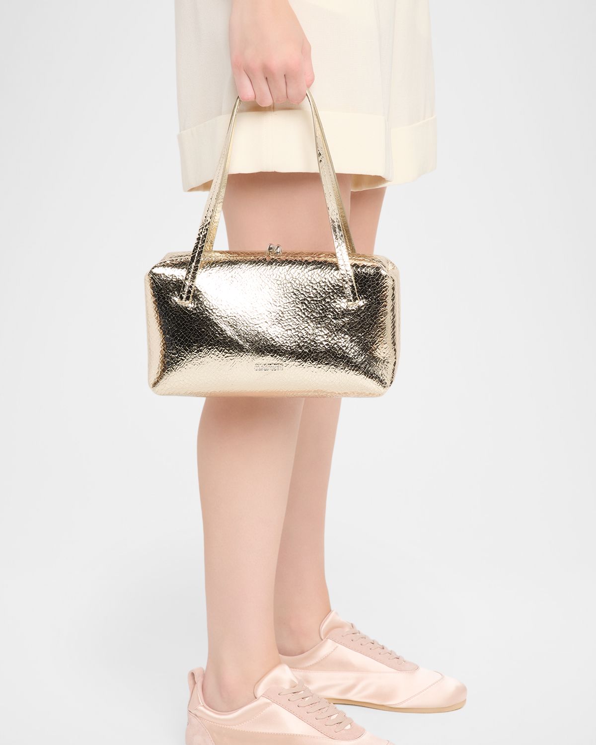 Jil Sander Goji Pillow Laminated Leather Shoulder Bag