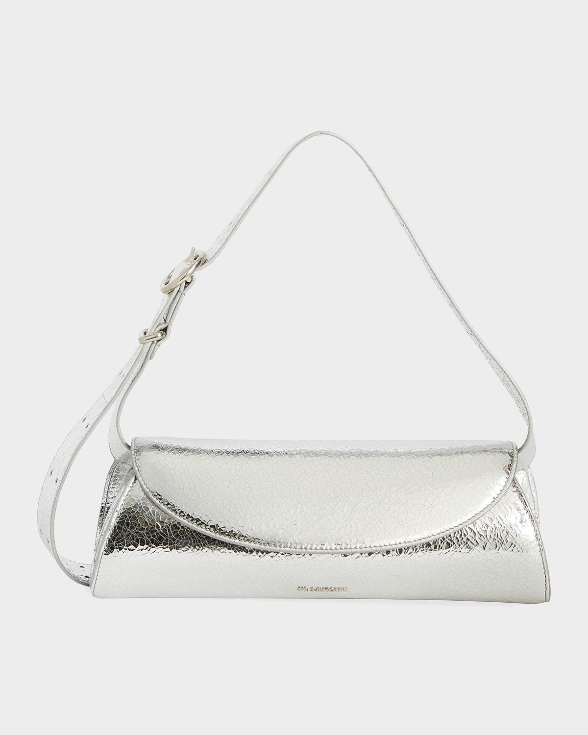 Jil Sander Cannolo Small Laminated Leather Shoulder Bag