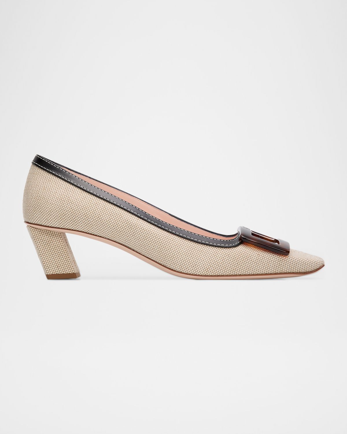 Roger Vivier 45mm Belle Vivier Turtle Linen Pumps