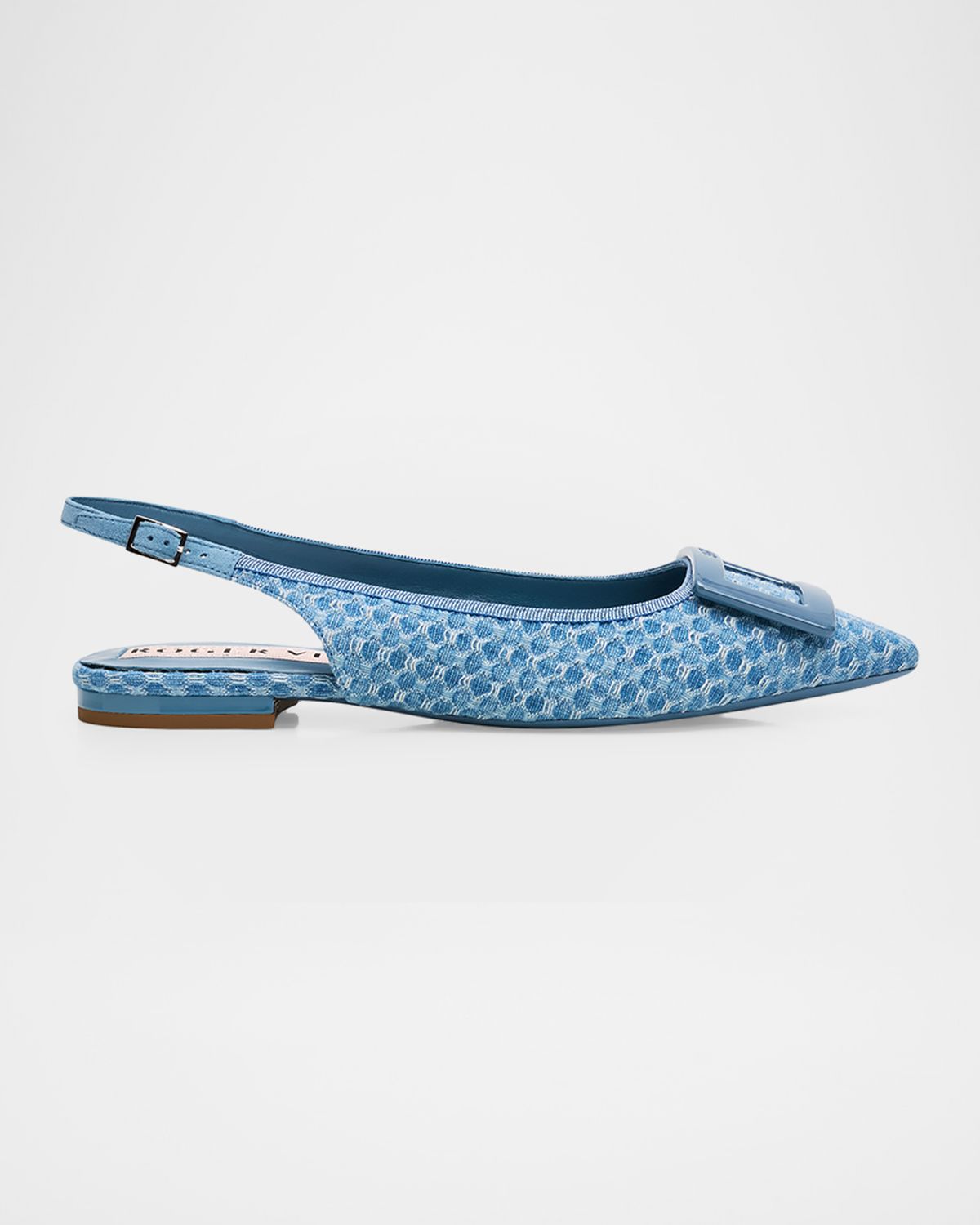Roger Vivier Gommettine Denim Slingback Flats | Thumbnail 5