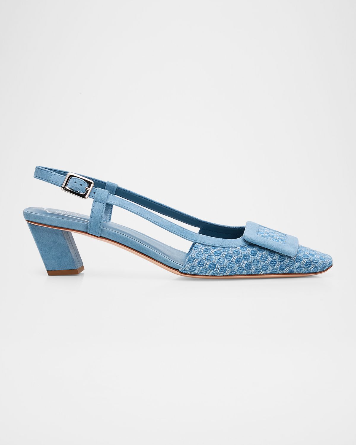 Roger Vivier 45mm Belle Vivier Denim Slingback Pumps | Thumbnail 7