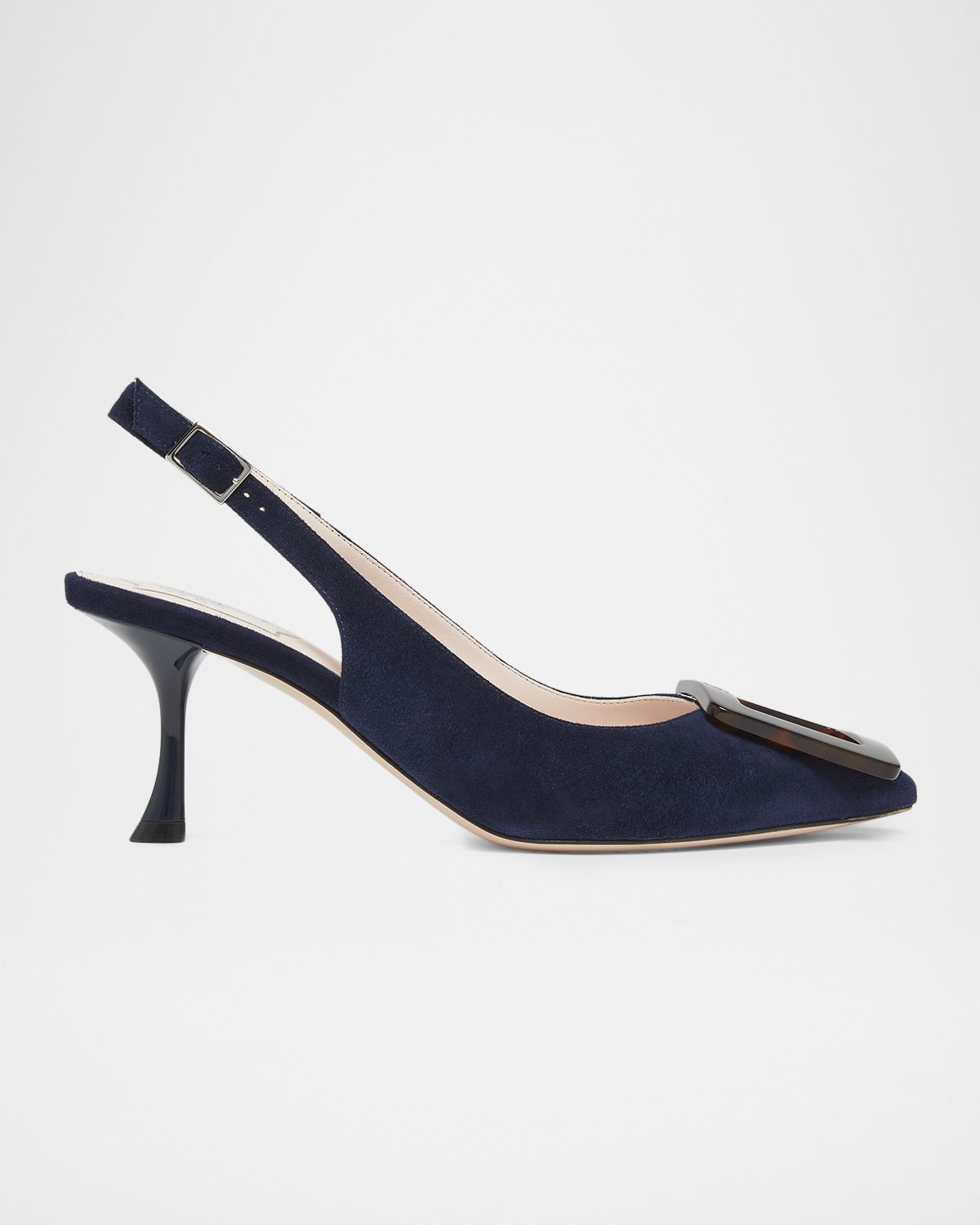 Roger Vivier 65mm Viv in the City Suede Buckle Slingback Pumps | Thumbnail 5 Roger Vivier 65mm Viv in the City Suede Buckle Slingback Pumps | Thumbnail 5