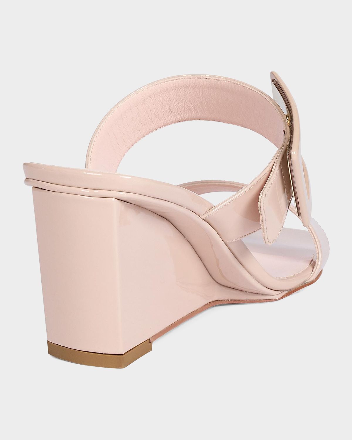 Roger Vivier 60mm Belle Vivier Patent Leather Wedge Mule Sandals