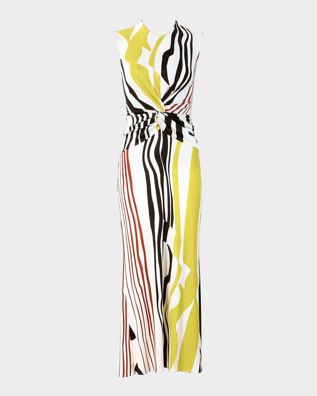 Silvia Tcherassi Luna Abstract-Print Twisted Cutout Midi Dress