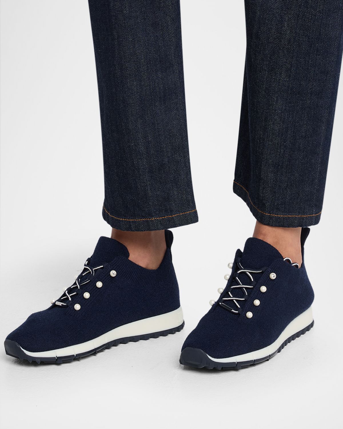 Jimmy Choo Veles Embellished Knit Trainers