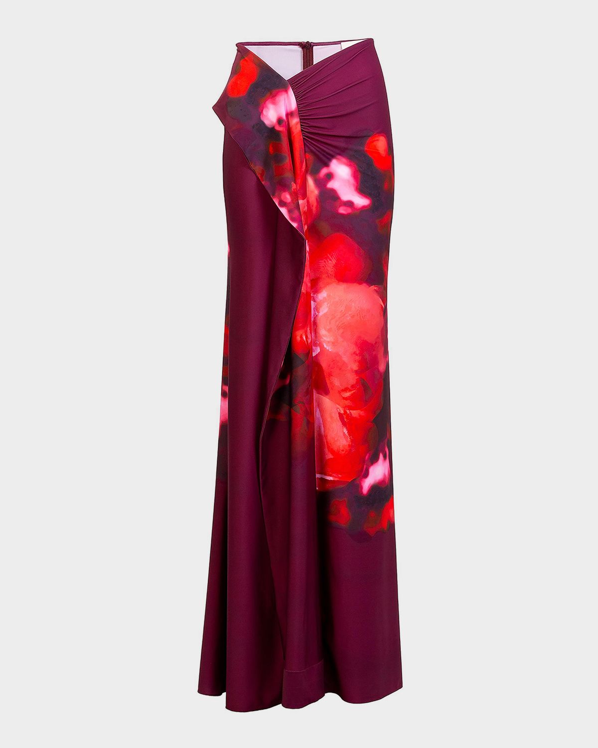 Silvia Tcherassi Meissa Watercolor Jersey Drape Maxi Skirt