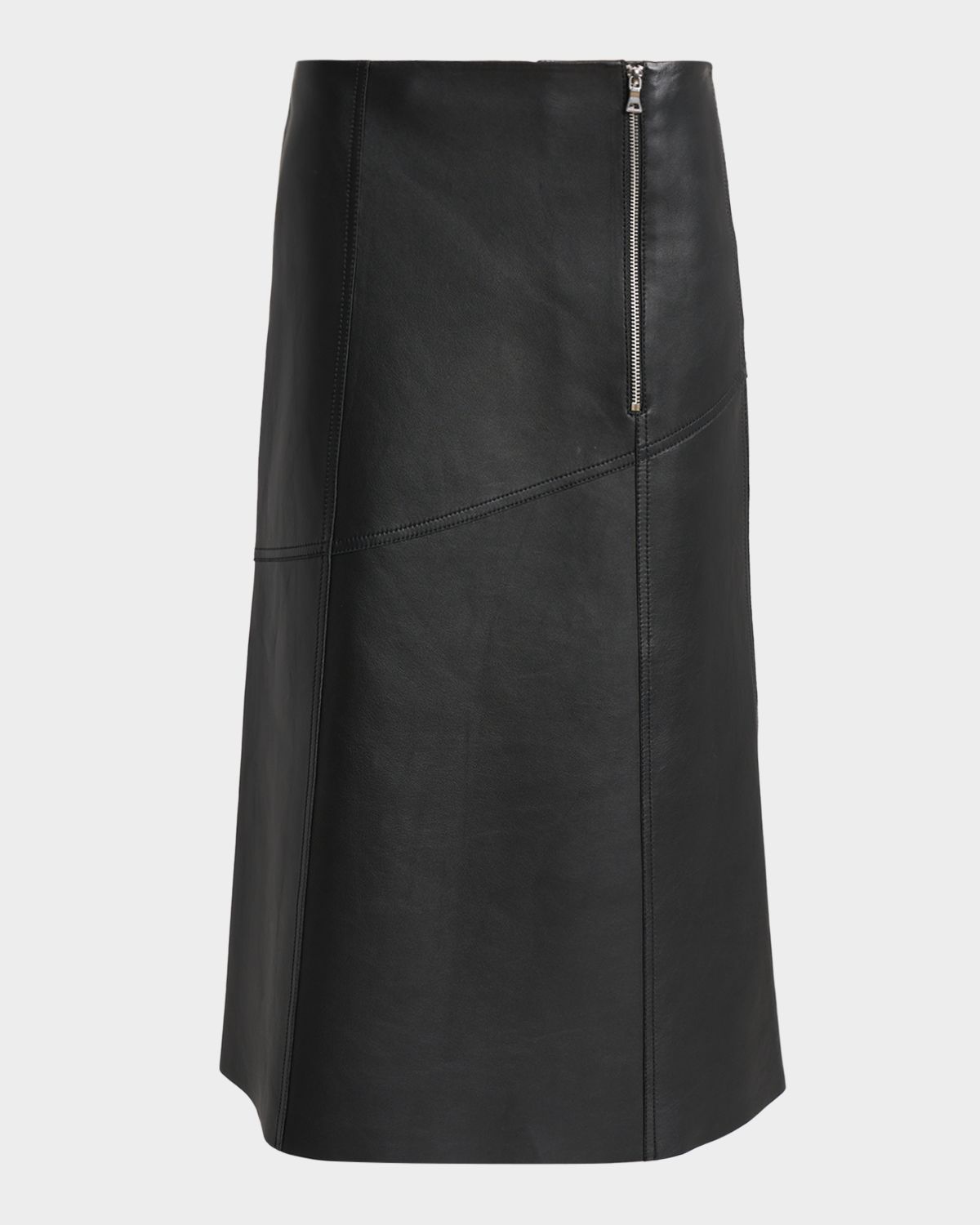 Victoria Beckham Paneled Leather Midi Skirt