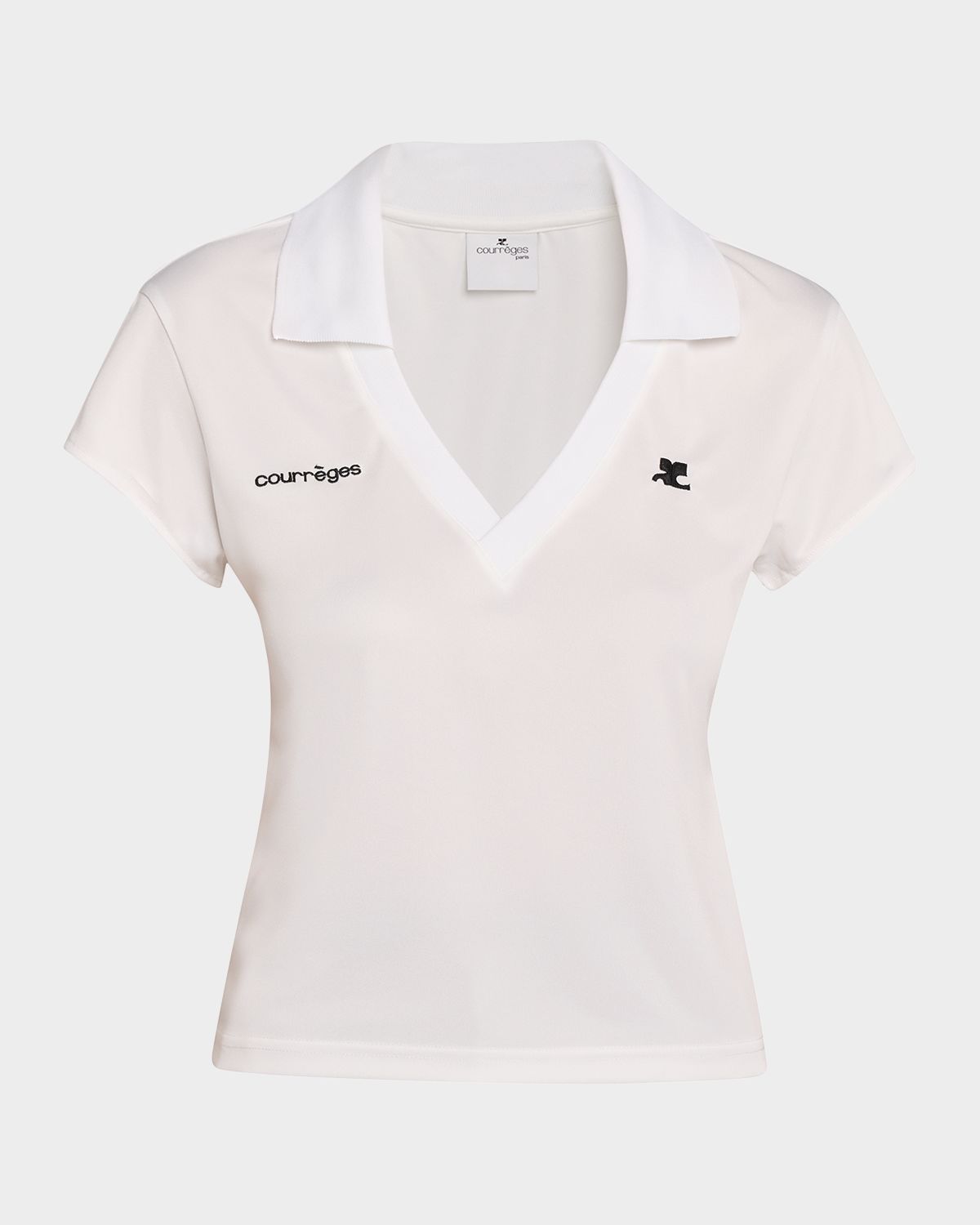 Courreges Sports Cropped Polo Top