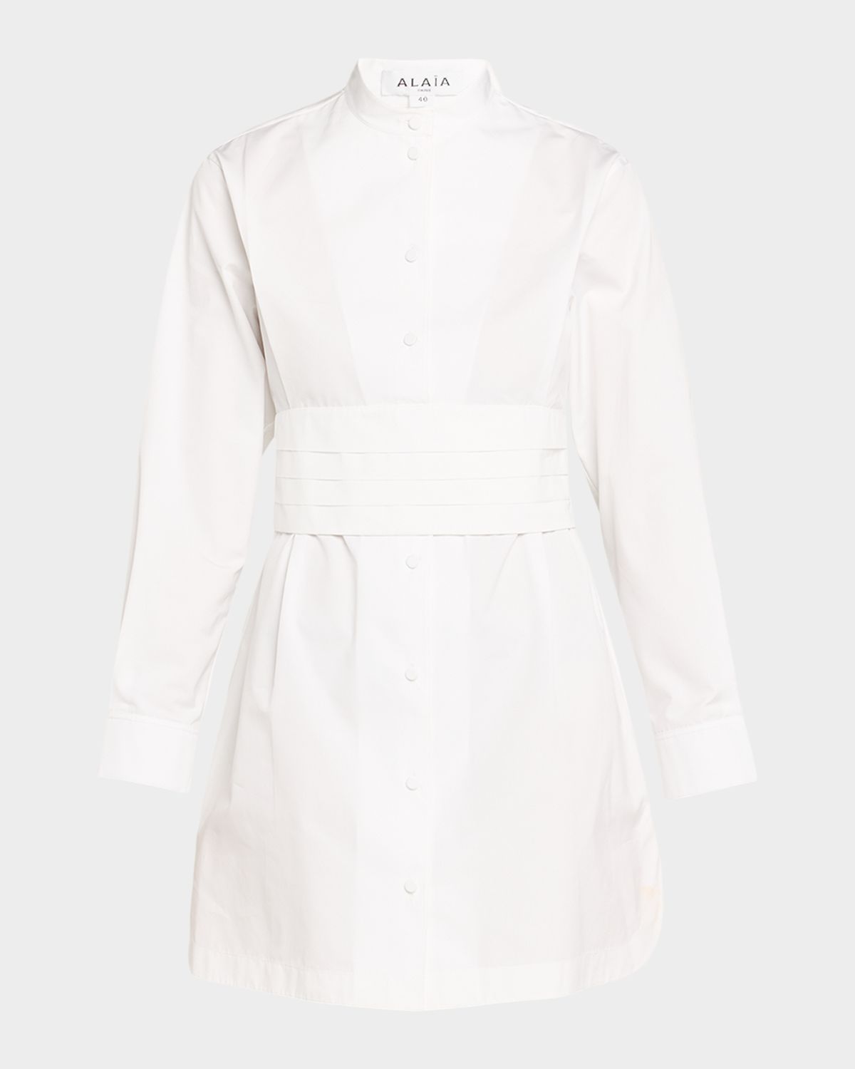ALAÏA Cummerbund Mini Shirtdress | Thumbnail 6