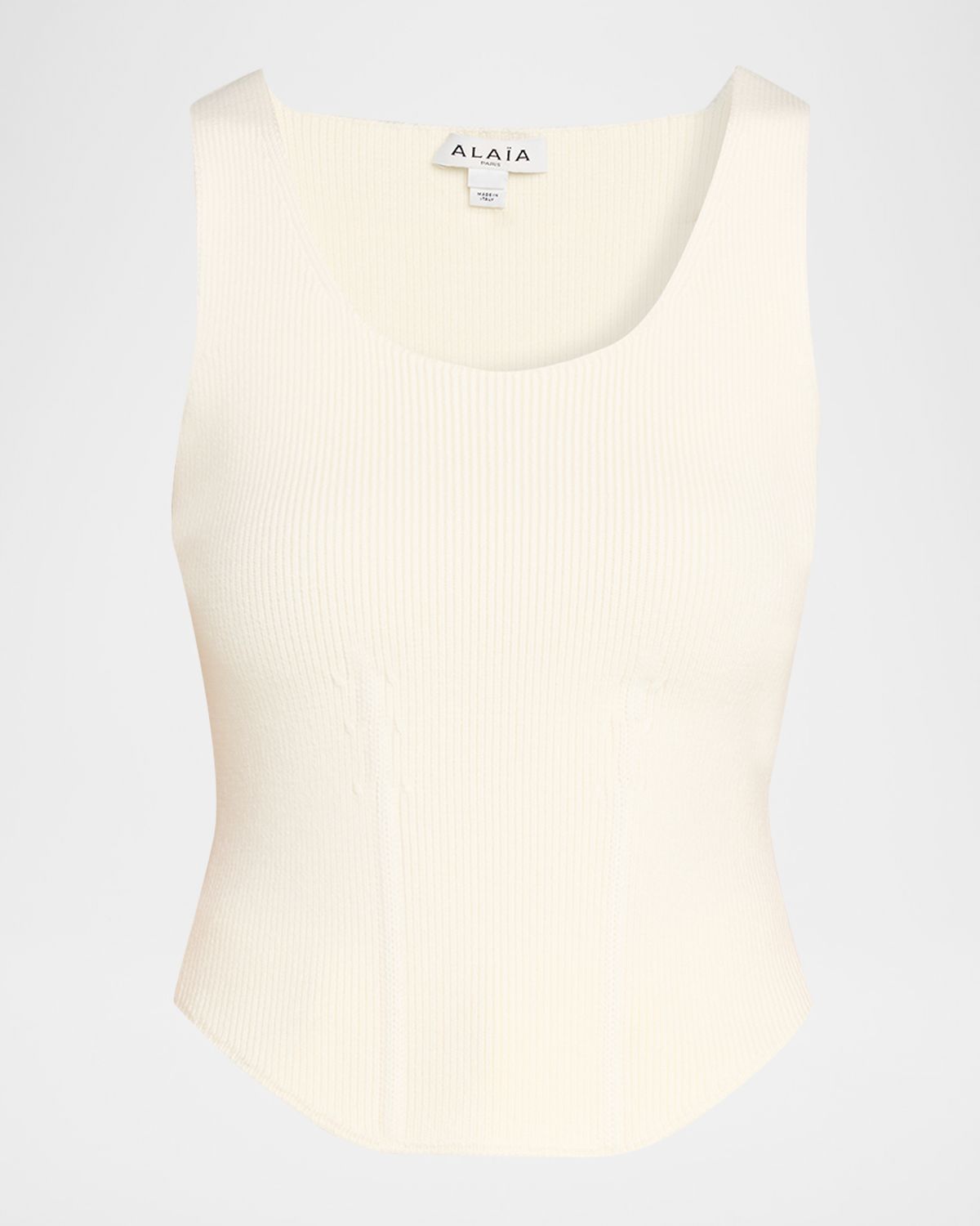 ALAIA Sleeveless Ribbed Knit Corset Top | Thumbnail 6 ALAIA Sleeveless Ribbed Knit Corset Top | Thumbnail 6