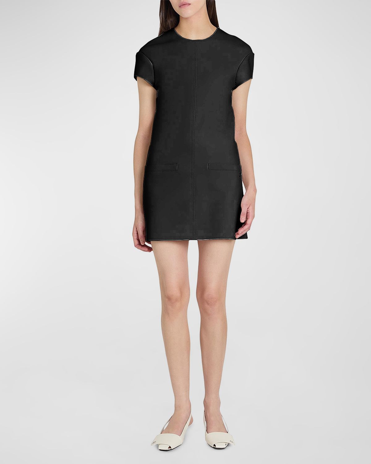 Courreges Heritage Wool-Blend Cap-Sleeve Mini Dress
