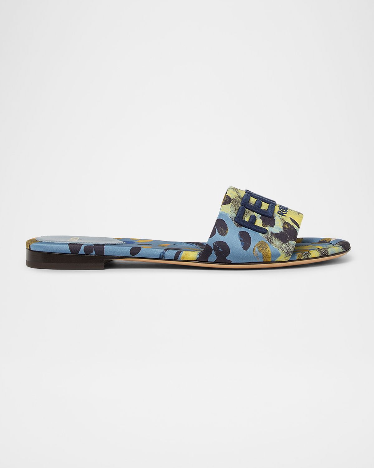 Fendi Sunshine Dew Drops Silk Satin Slides