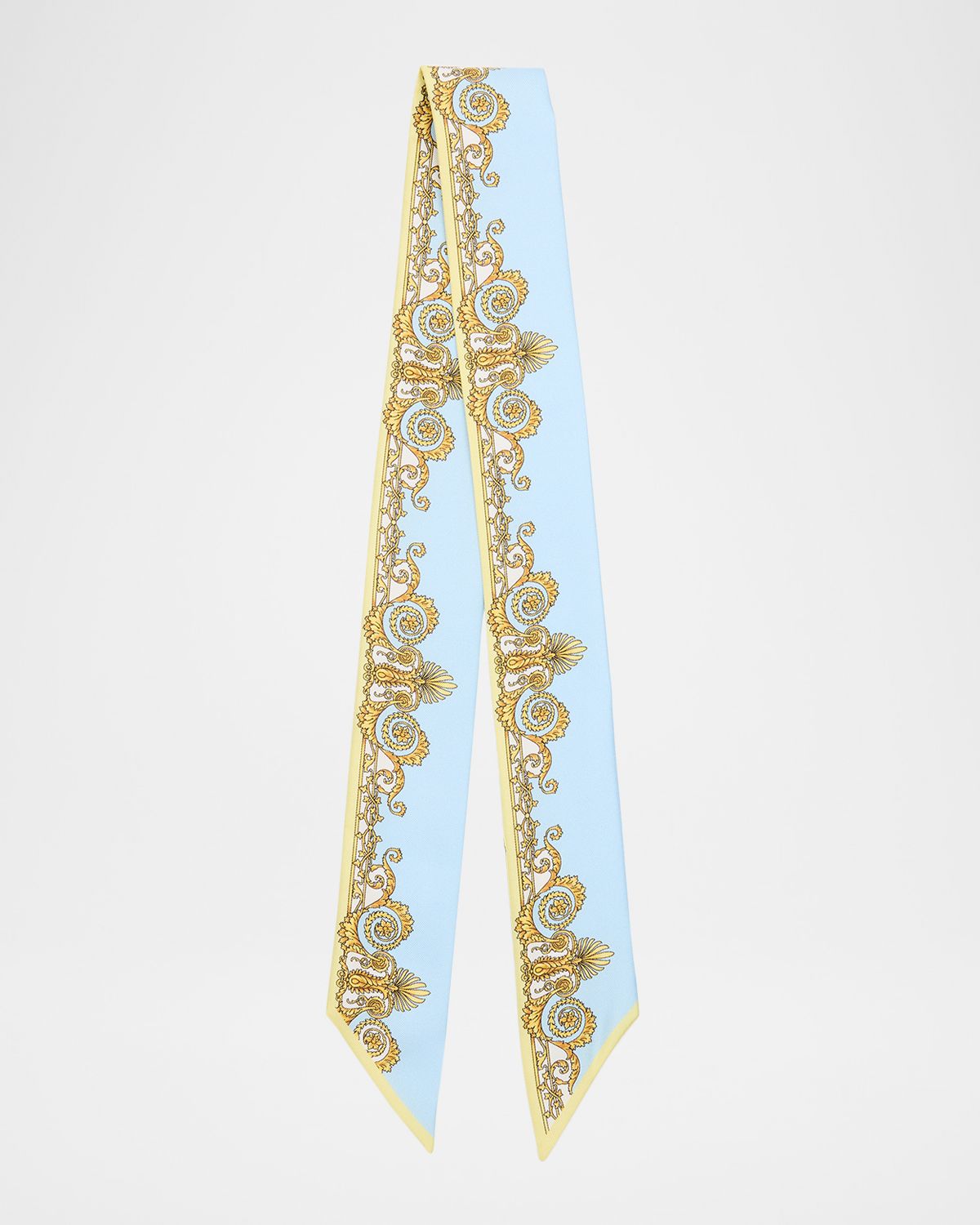 Versace Printed Silk Twill Ribbon Scarf
