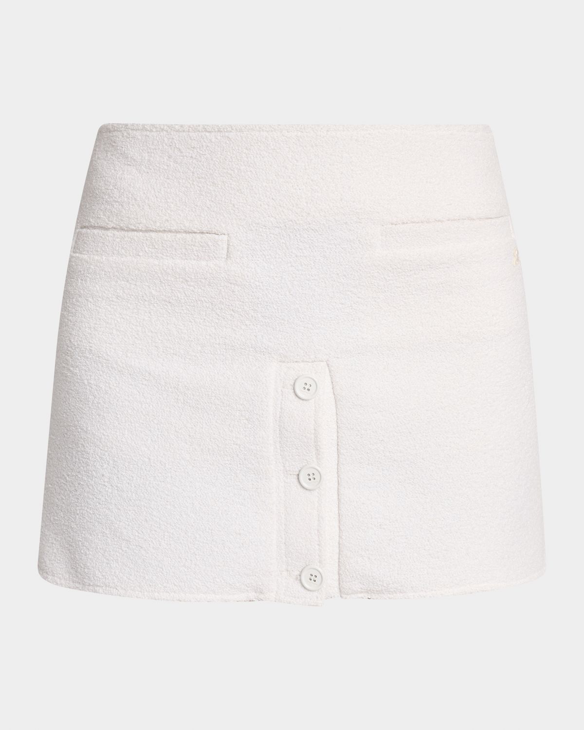 Courreges Buttoned Tweed Mini Skirt