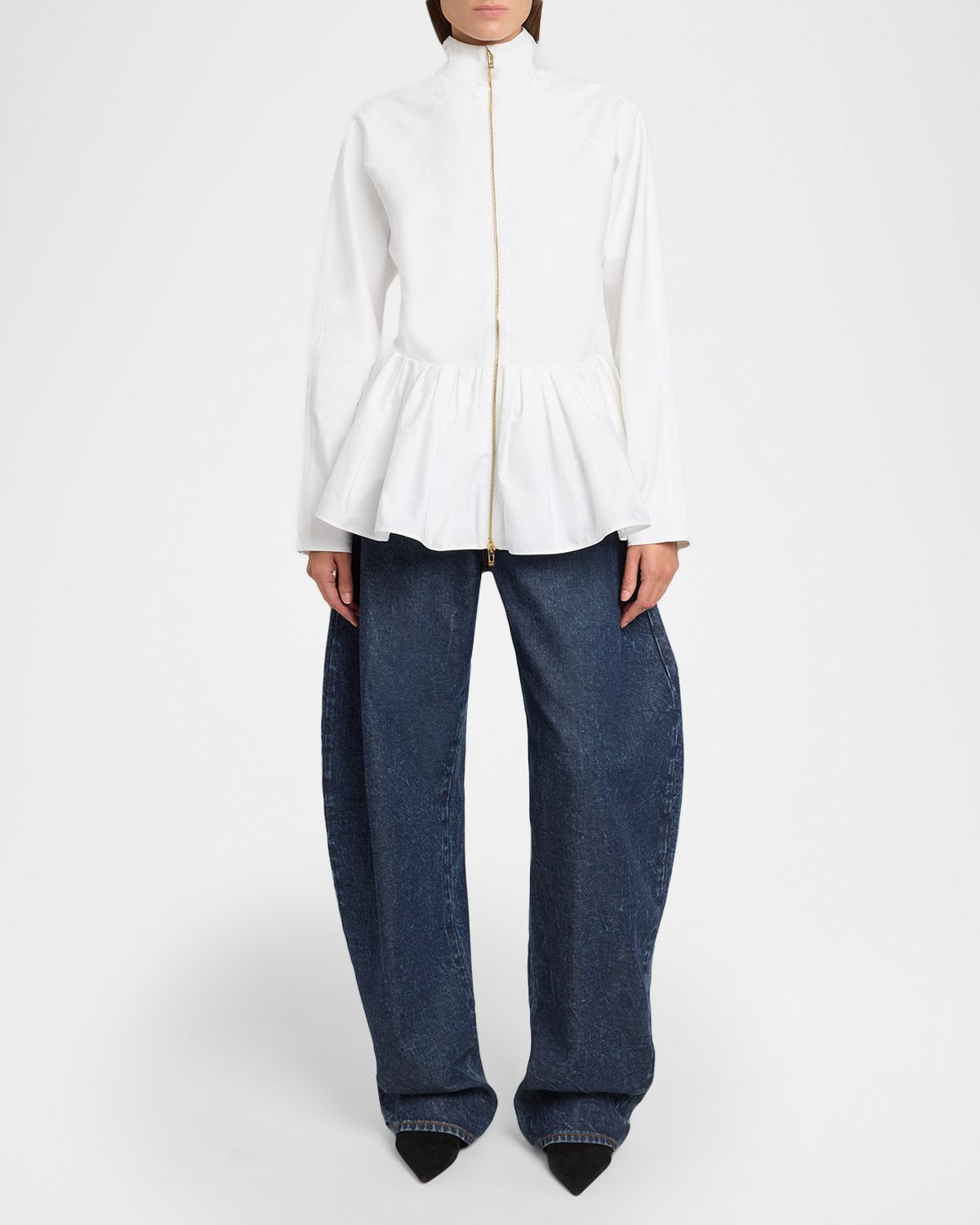 ALAIA Cotton Poplin Peplum Jacket