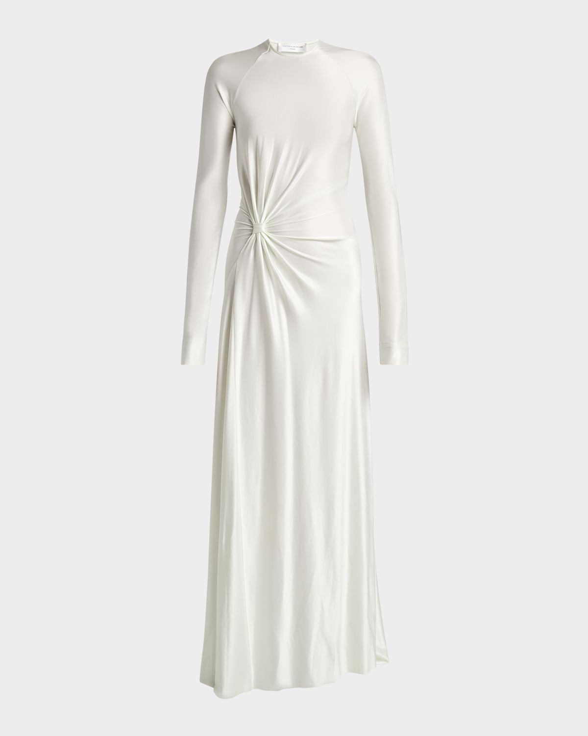Victoria Beckham Long-Sleeve Twisted-Waist Gown