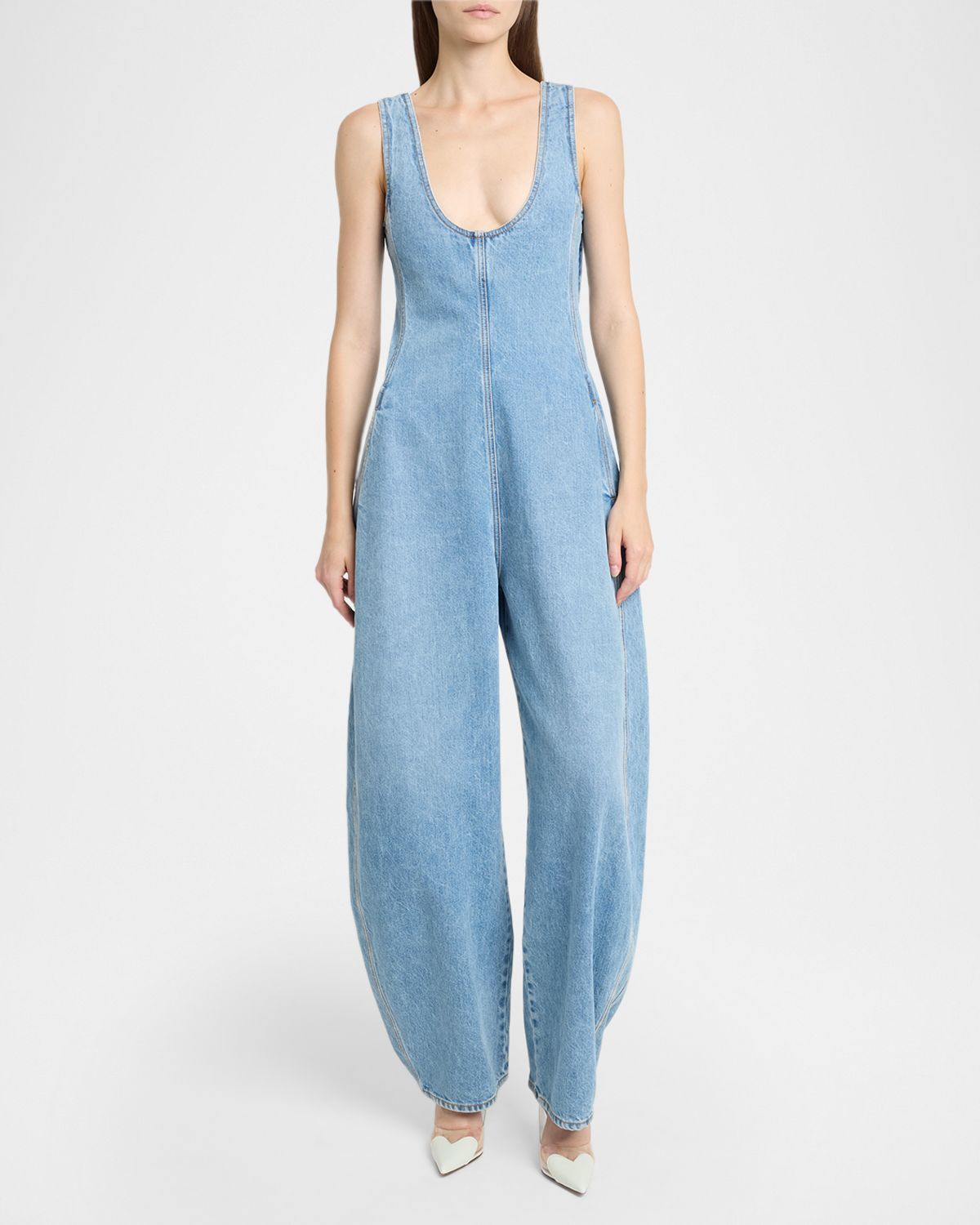 ALAIA Round Denim Jumpsuit