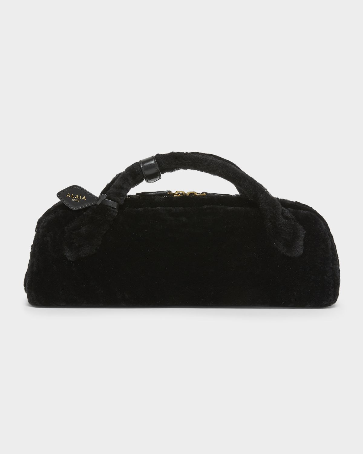 ALAIA Le Teckel Shearling Clutch