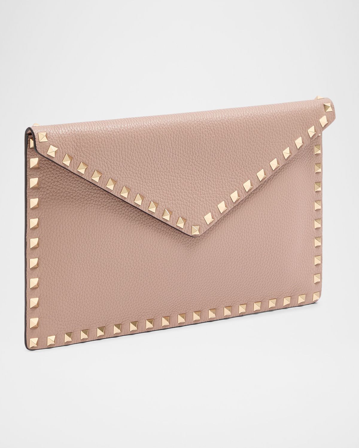 Valentino Garavani Large Rockstud Leather Flat Pouch Bag