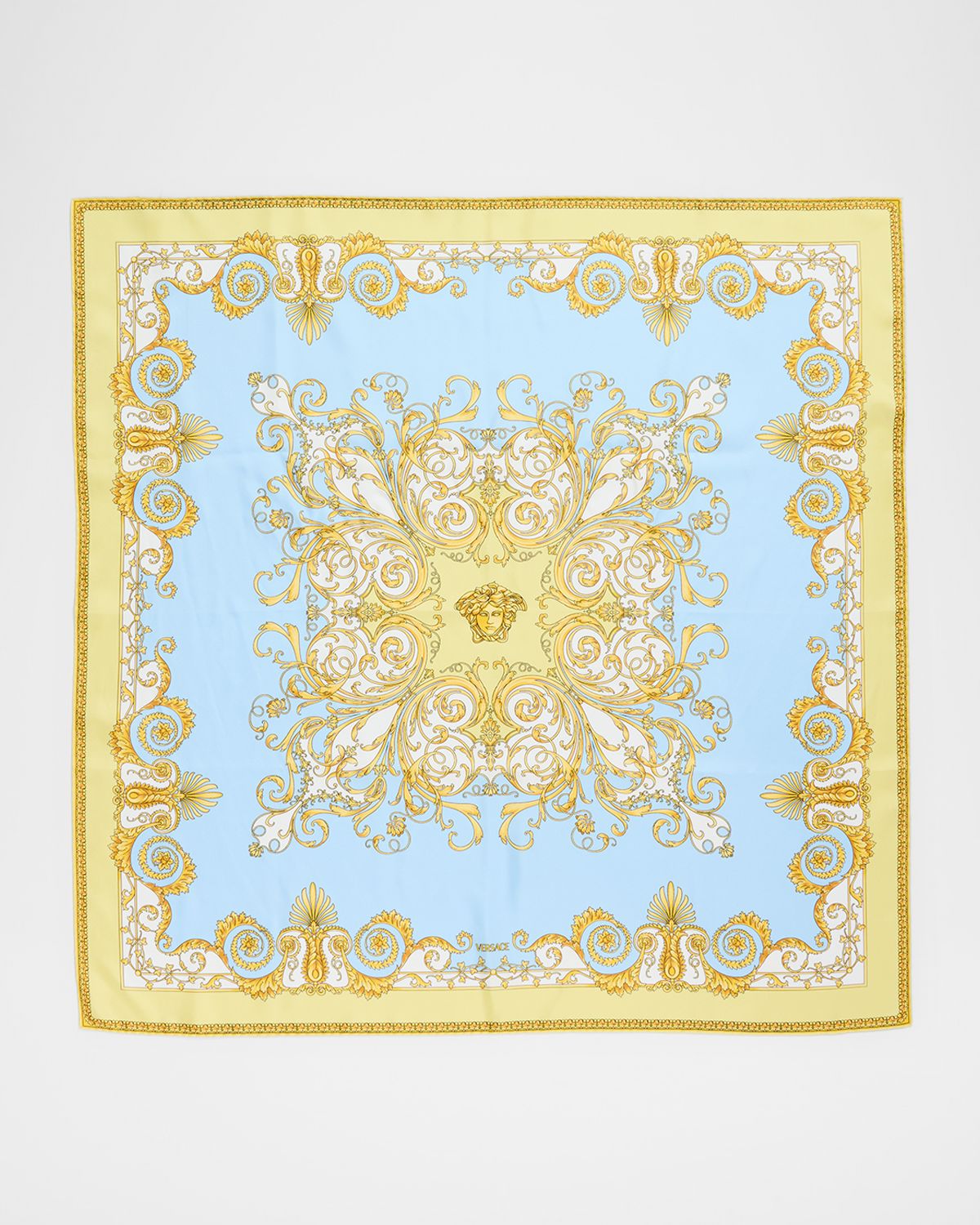 Versace Printed Silk Twill Foulard Scarf