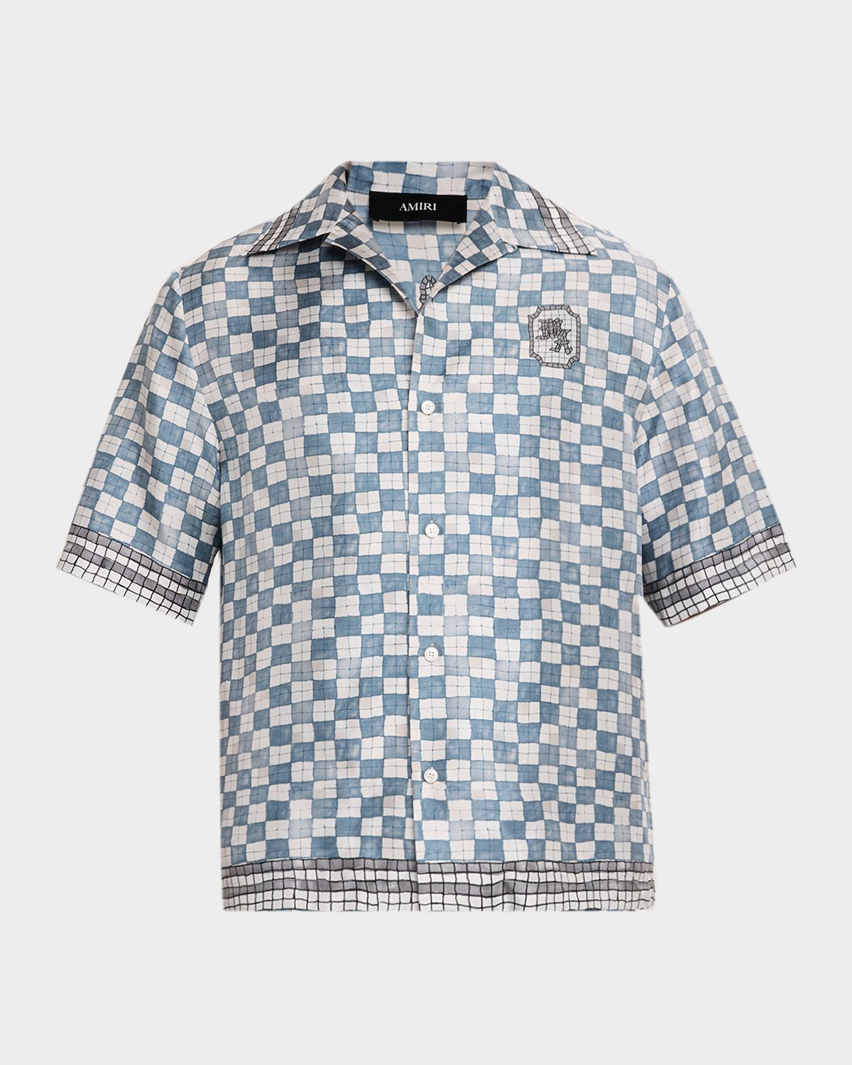 Amiri Men 's MA Checkered Silk Camp Shirt