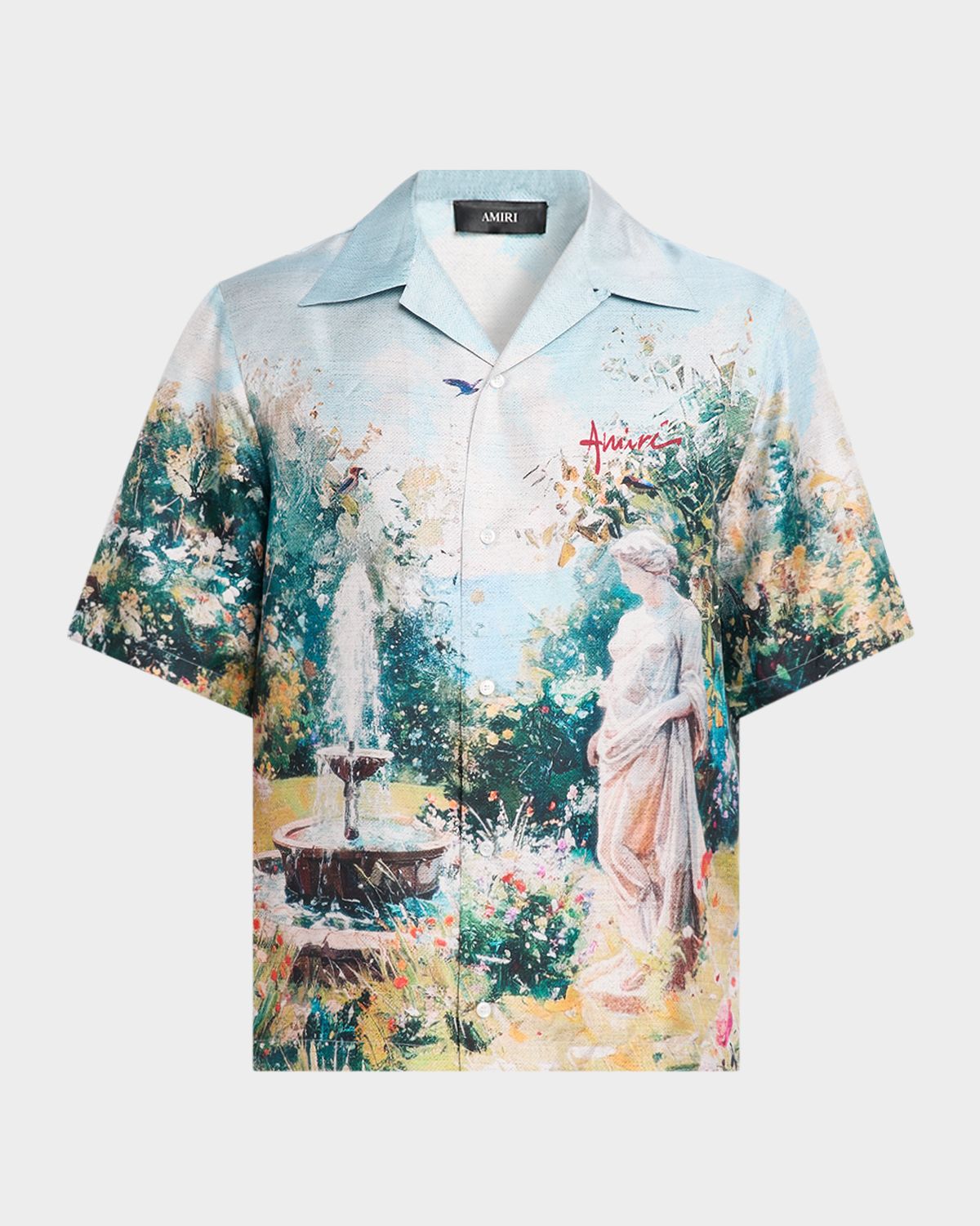 Amiri Men 's Chateau Fountain Silk Camp Shirt