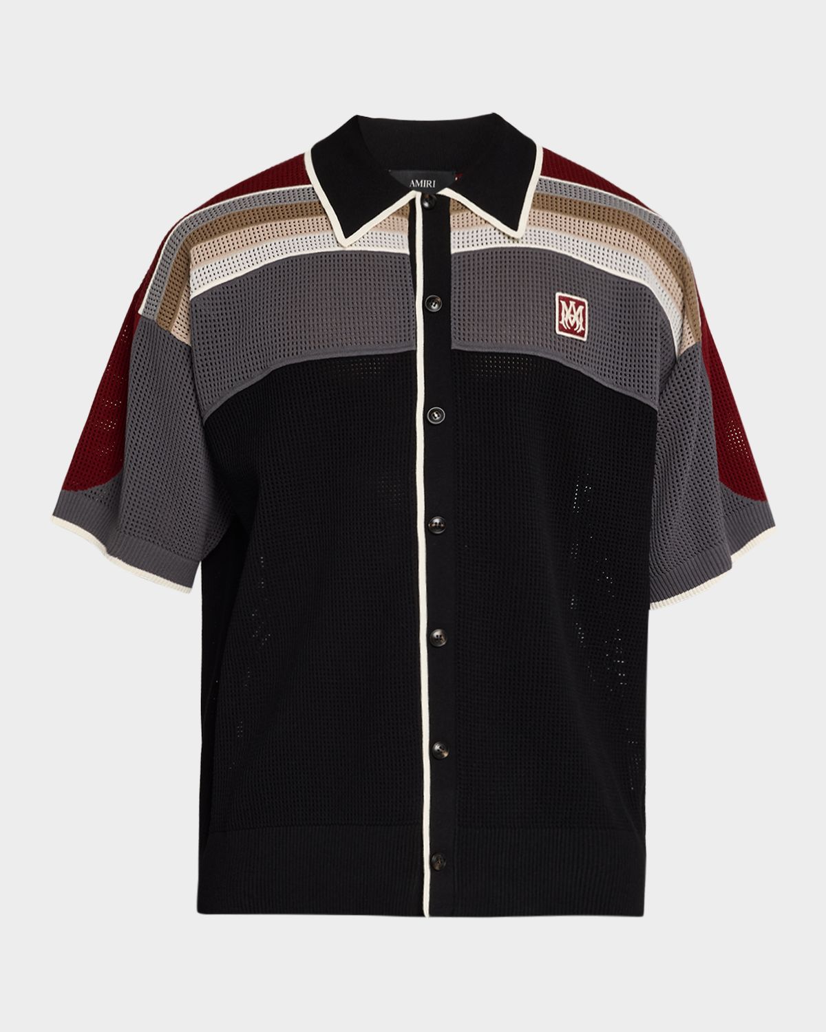 Amiri Men 's Knit MA Icon Applique Short-Sleeve Shirt