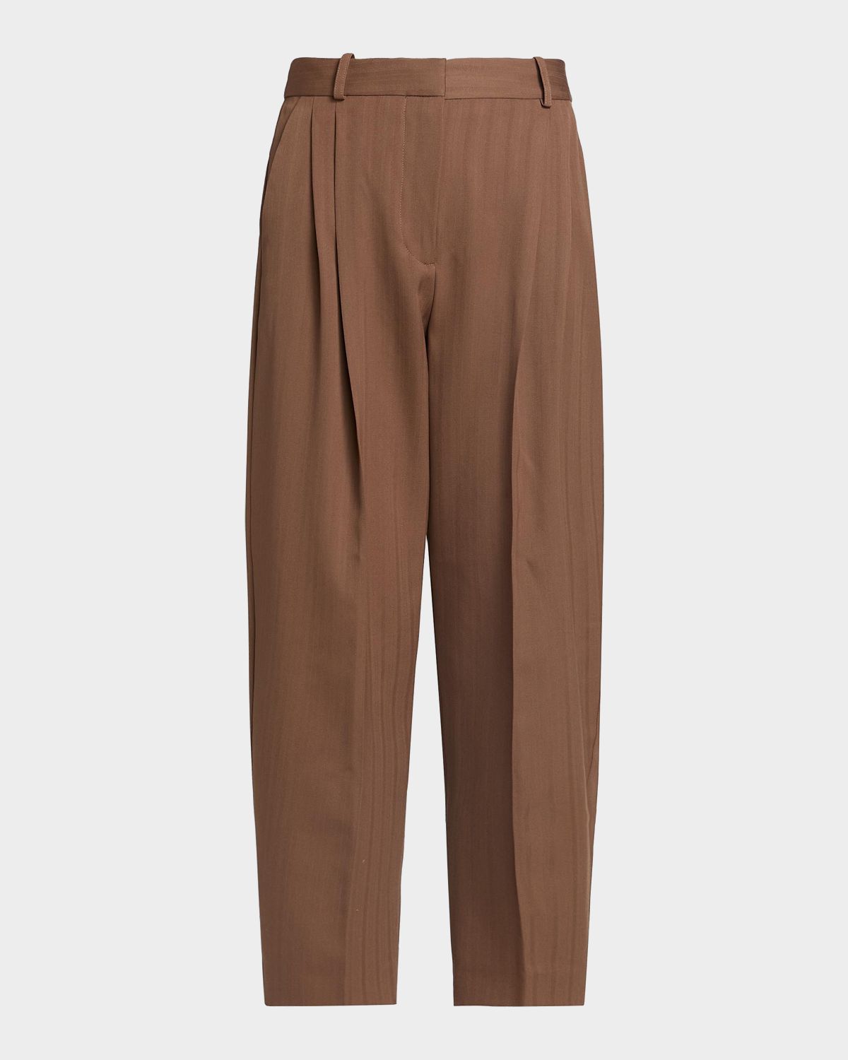 Stella McCartney Mid-Rise Pleated Balloon Crop Trousers