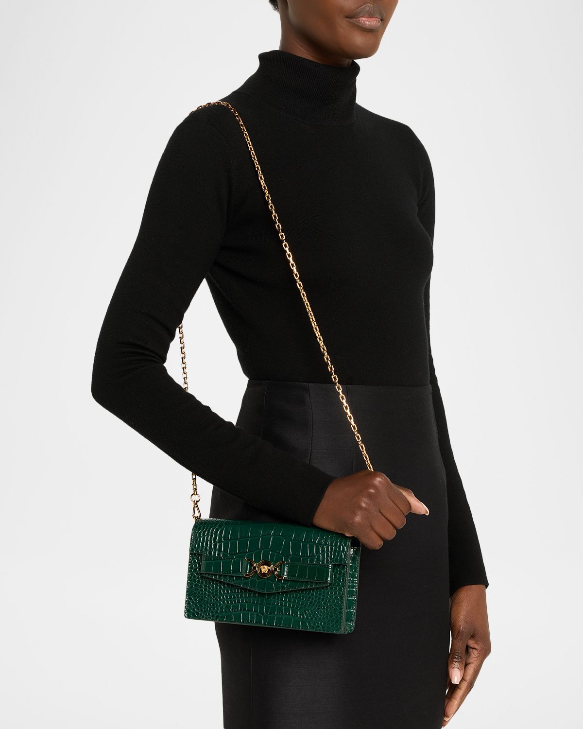 Versace Medusa '95 Croc-Effect Clutch Bag | Thumbnail 11 Versace Medusa '95 Croc-Effect Clutch Bag | Thumbnail 11