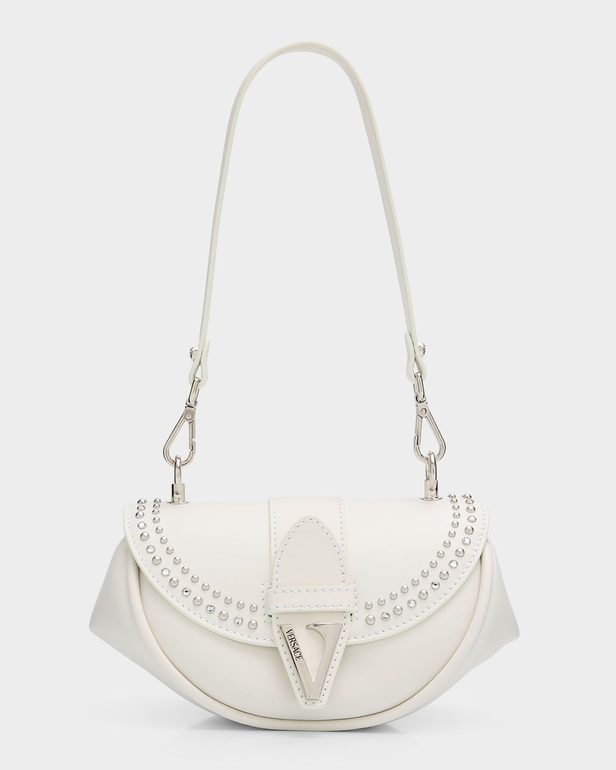 Versace Small Stud-Embellished Leather Shoulder Bag