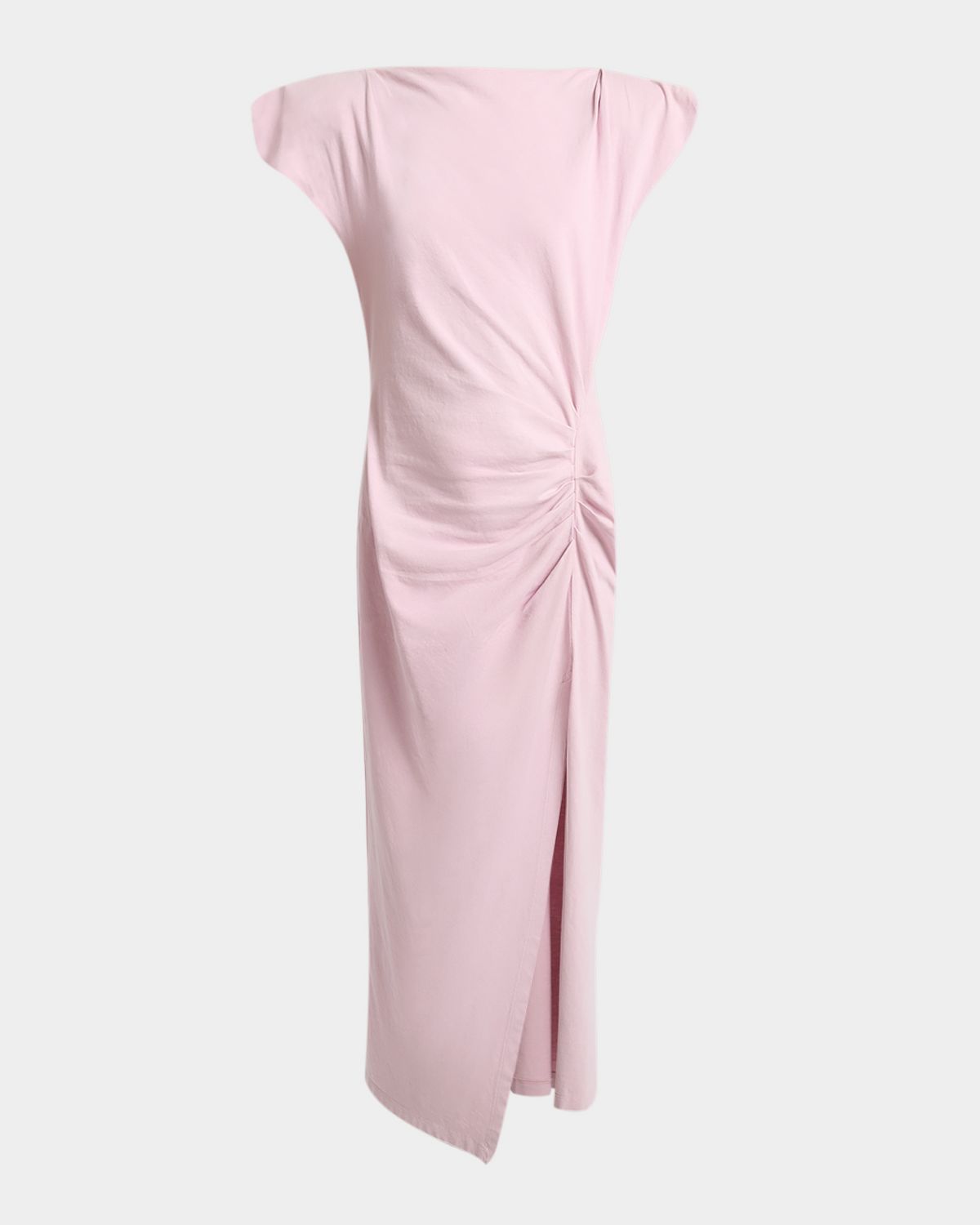 Isabel Marant Nadela Ruched Slit Cotton Ankle Dress