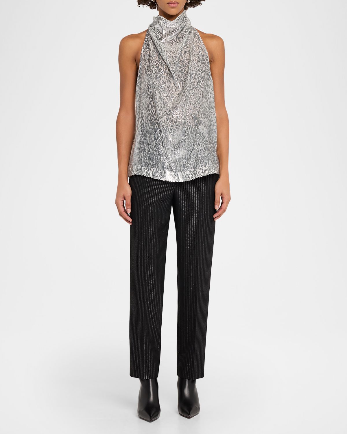 Stella McCartney Draped Fil Coupe Halter Top | Thumbnail 5 Stella McCartney Draped Fil Coupe Halter Top | Thumbnail 5