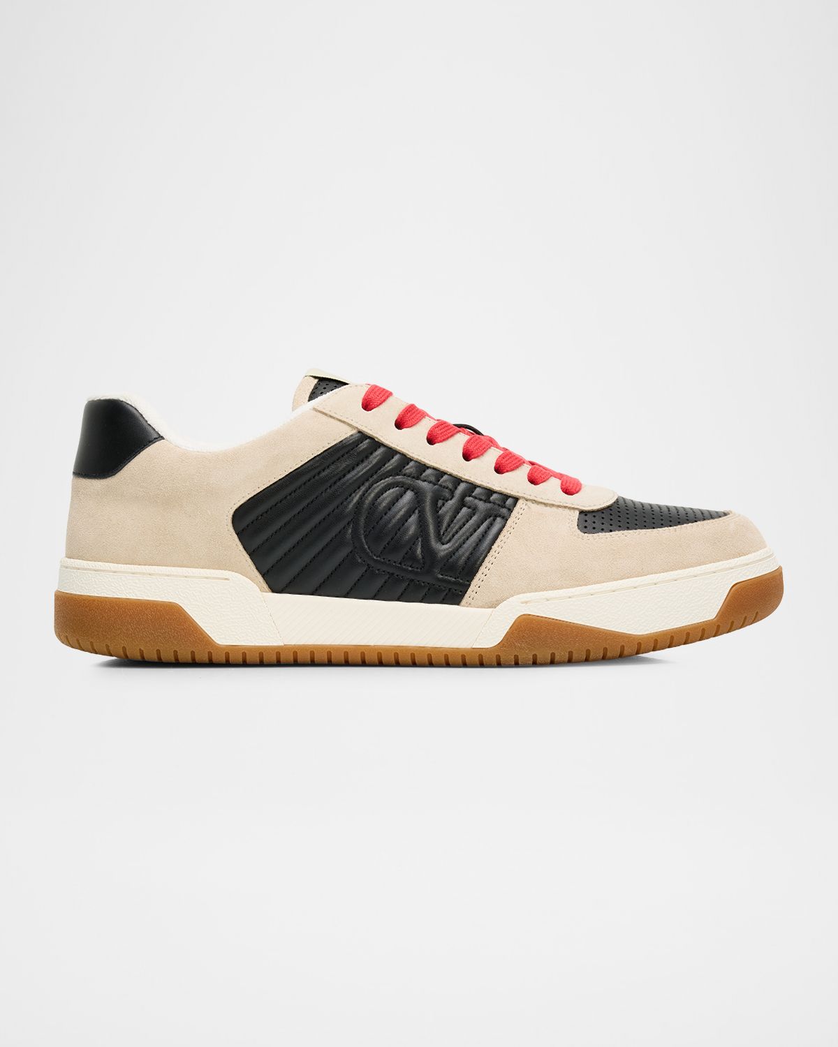 Valentino Garavani Men 's Sparry Split Leather and Napa Low-Top Sneakers
