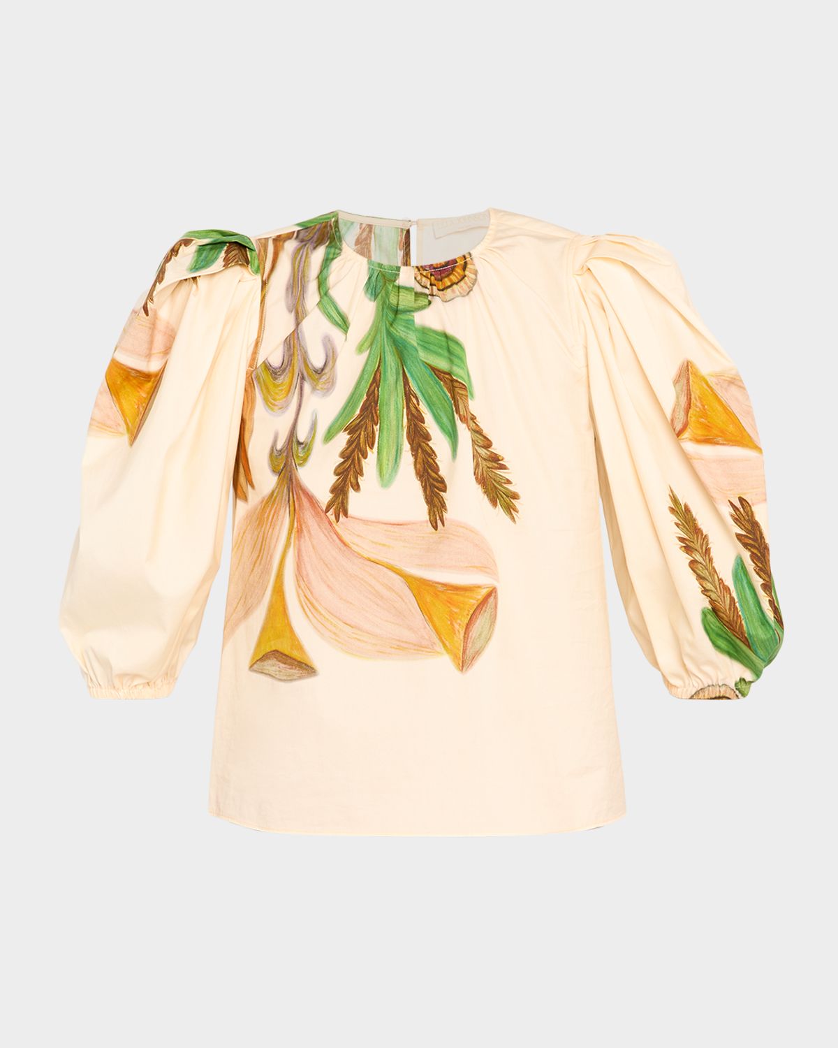 Ulla Johnson Ravena Printed Puff-Sleeve Blouse | Thumbnail 6 Ulla Johnson Ravena Printed Puff-Sleeve Blouse | Thumbnail 6