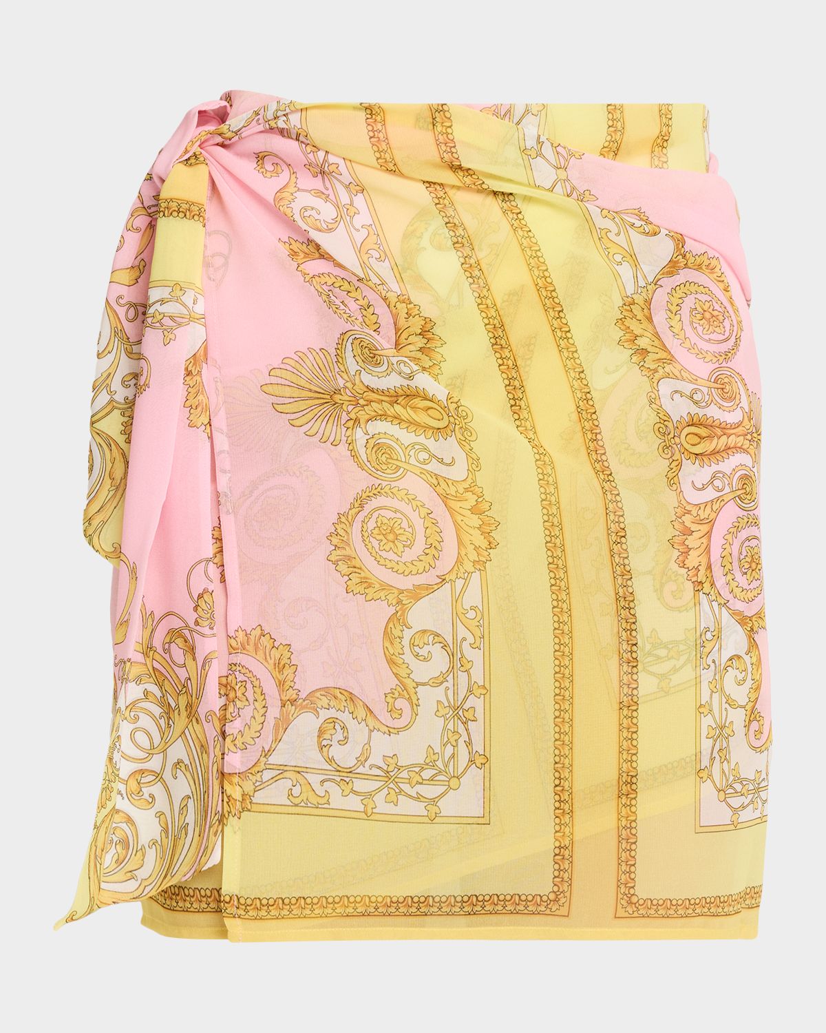 Versace Barocco-Print Pareo Skirt