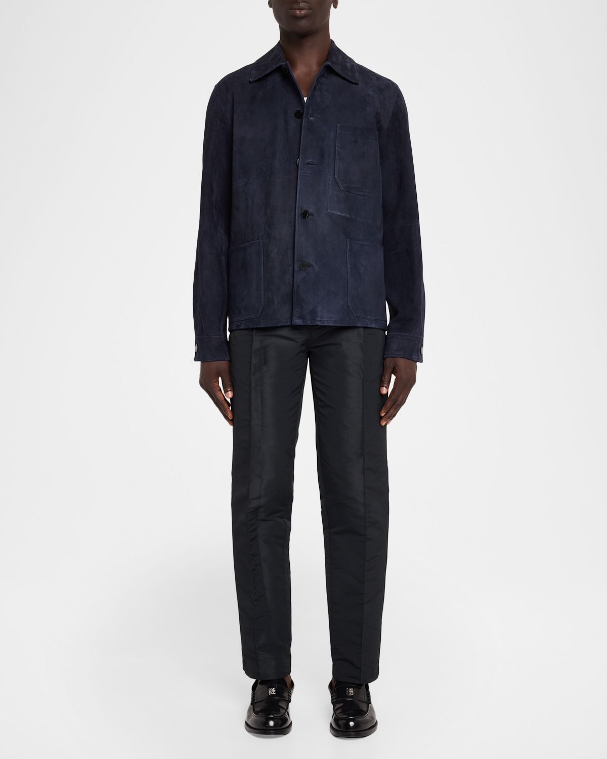 Givenchy Men 's Leather Patch-Pocket Shirt Jacket | Thumbnail 5 Givenchy Men 's Leather Patch-Pocket Shirt Jacket | Thumbnail 5
