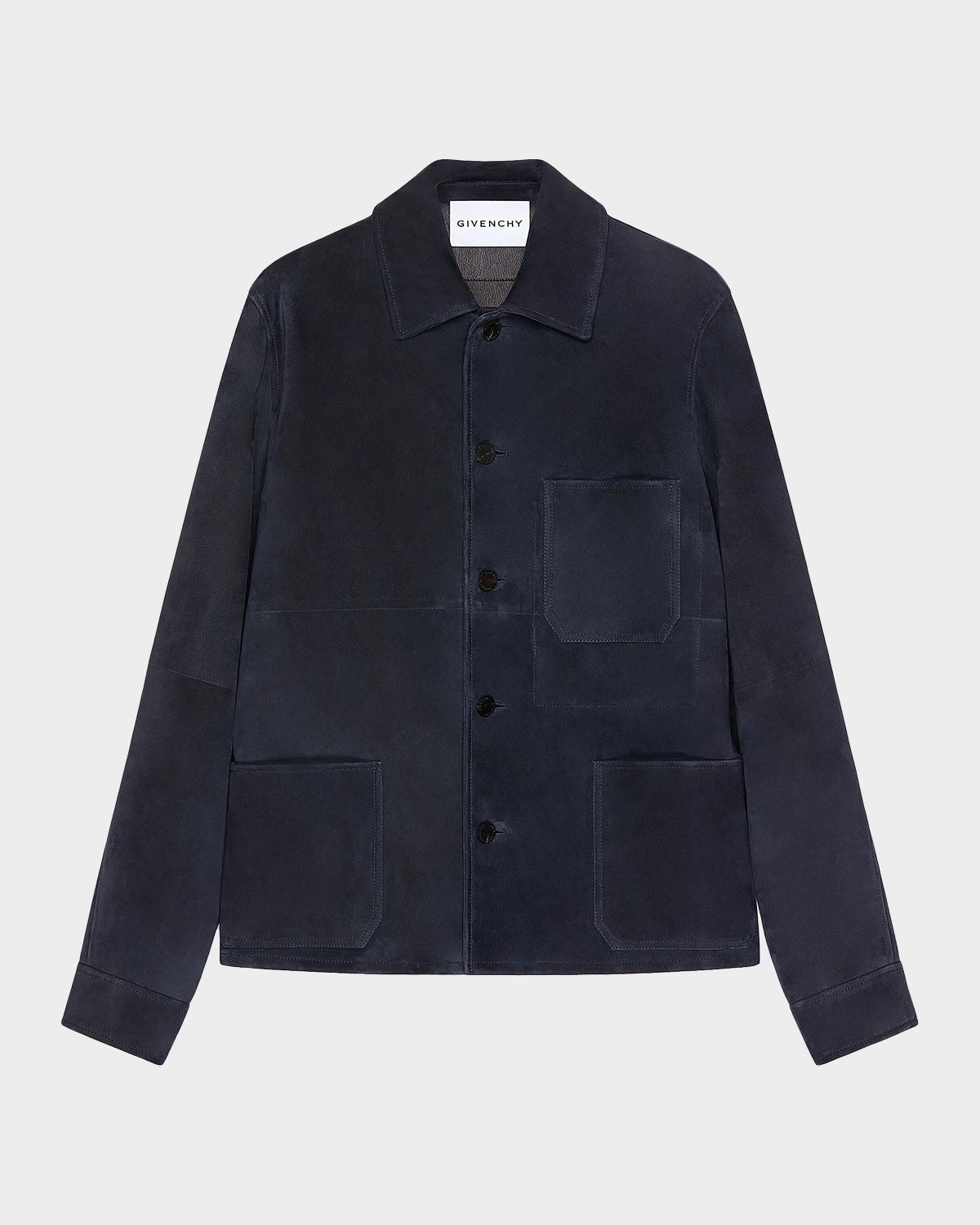 Givenchy Men 's Leather Patch-Pocket Shirt Jacket