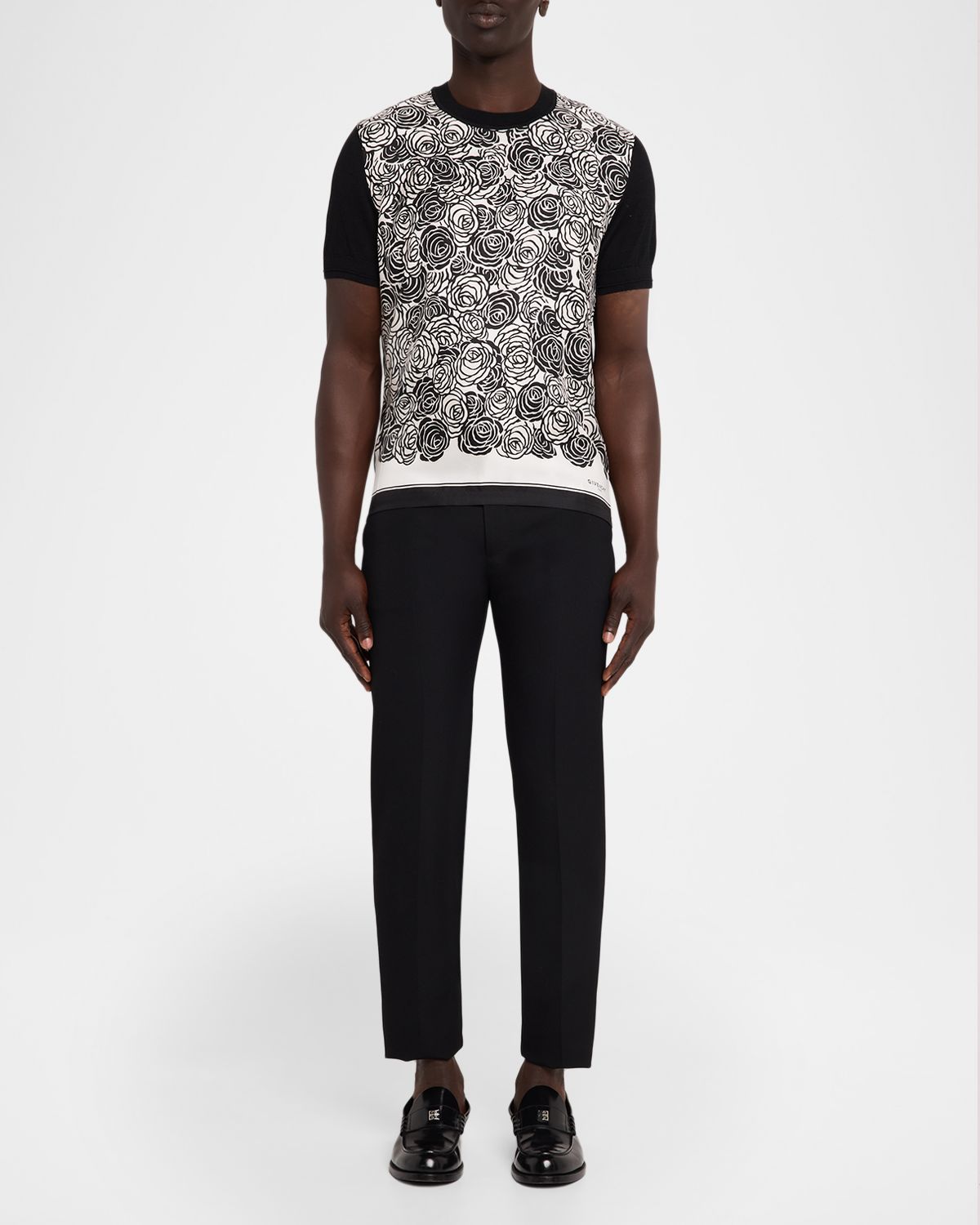 Givenchy en 's Floral-Print Silk/Cotton Short-Sleeve T-Shirt