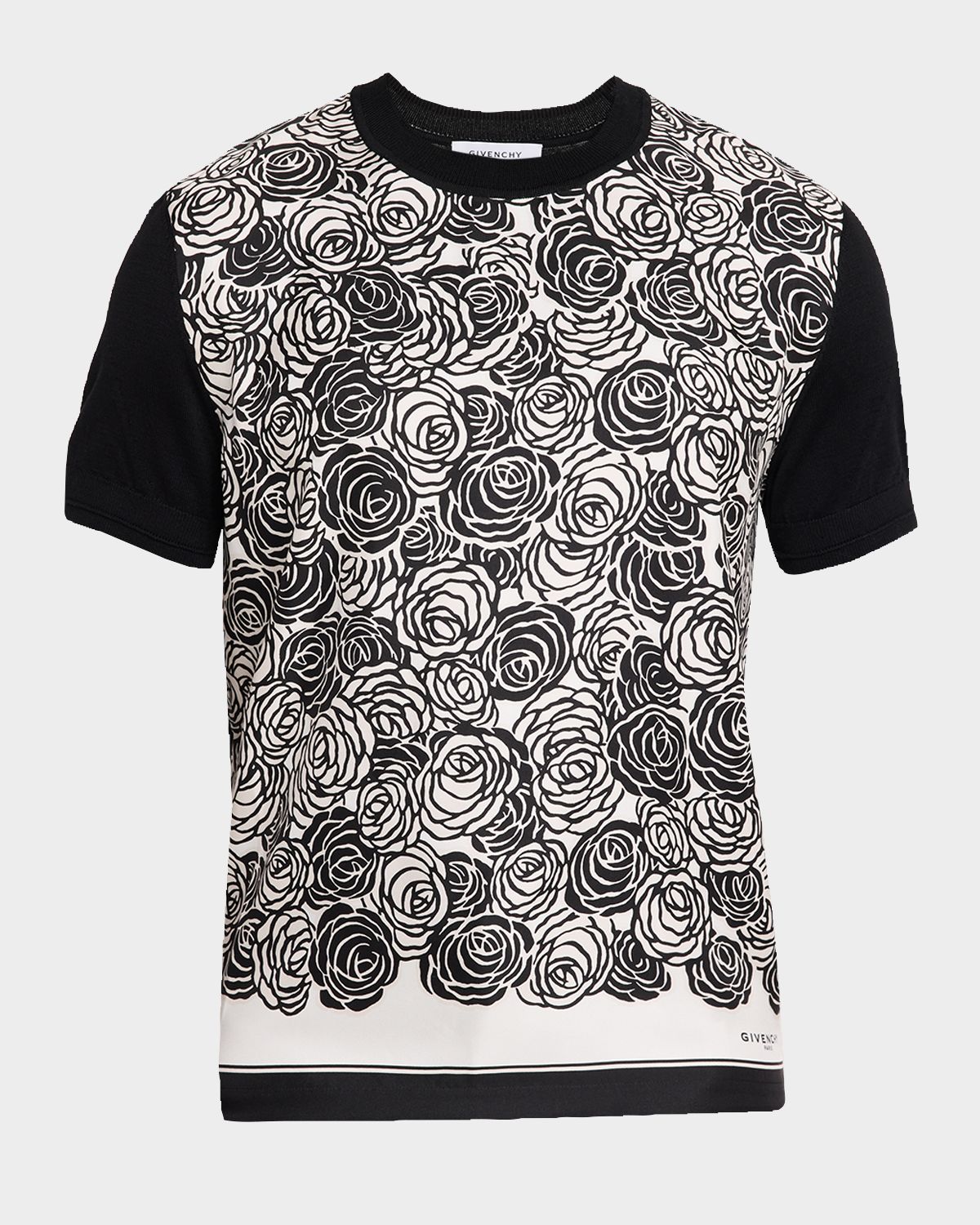 Givenchy en 's Floral-Print Silk/Cotton Short-Sleeve T-Shirt