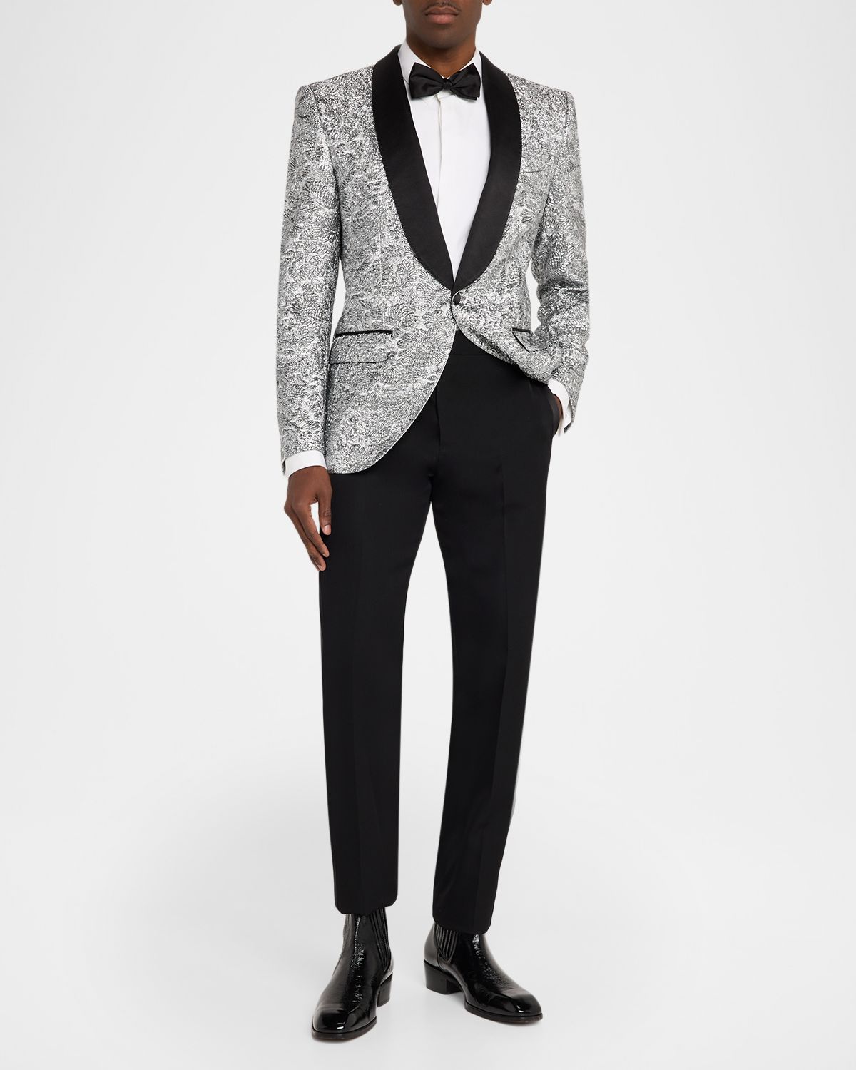 Dolce & Gabbana Men 's Floral Lamé Single-Breasted Jacket
