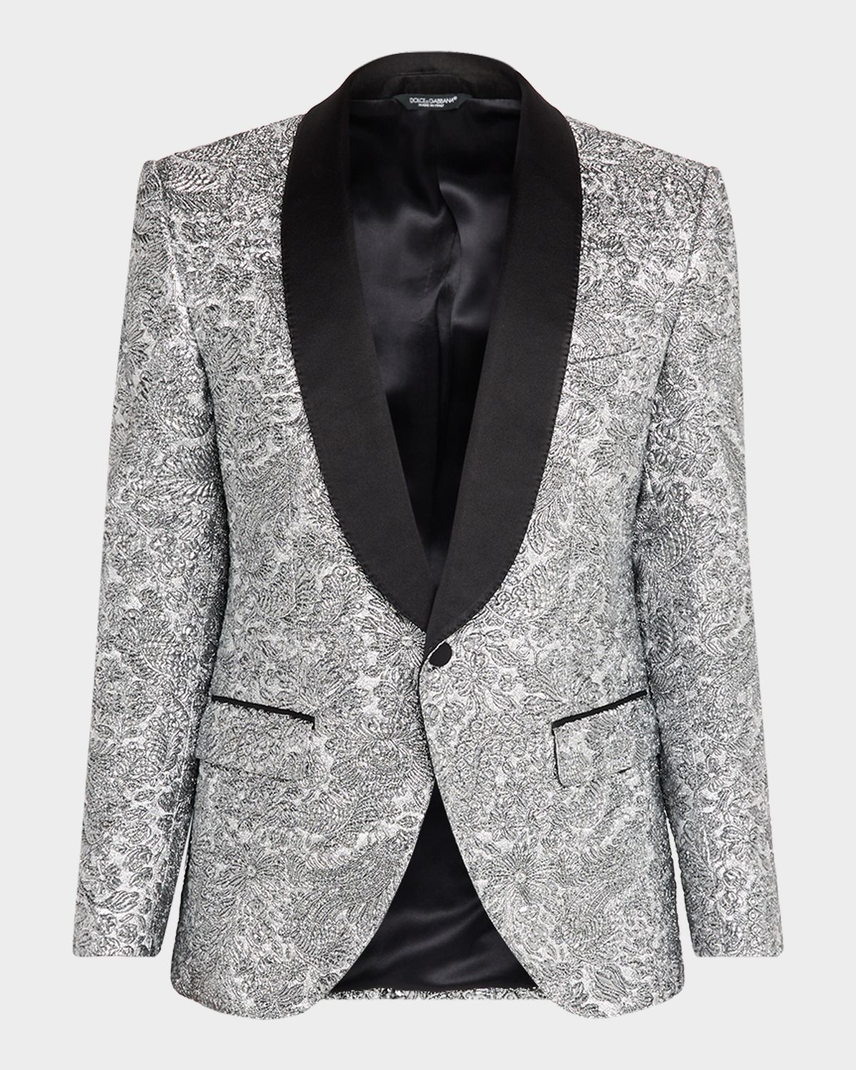 Dolce & Gabbana Men 's Floral Lamé Single-Breasted Jacket | Thumbnail 9 Dolce & Gabbana Men 's Floral Lamé Single-Breasted Jacket | Thumbnail 9