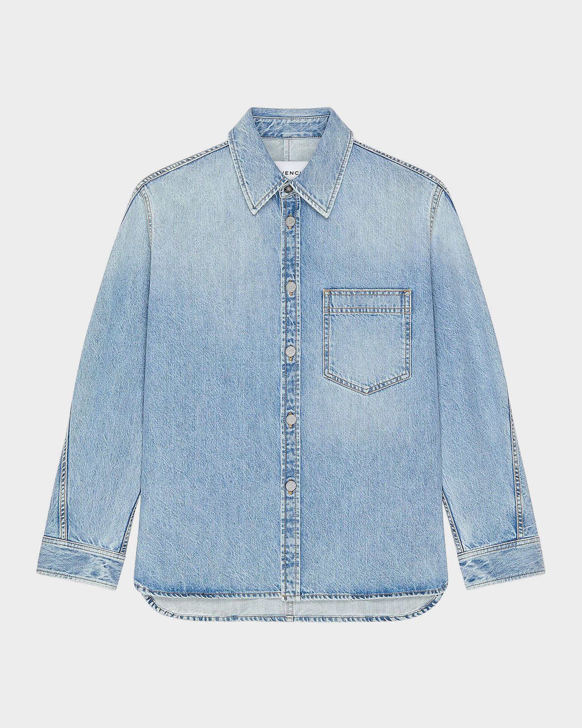Givenchy Men 's Stone-Washed Denim Shirt