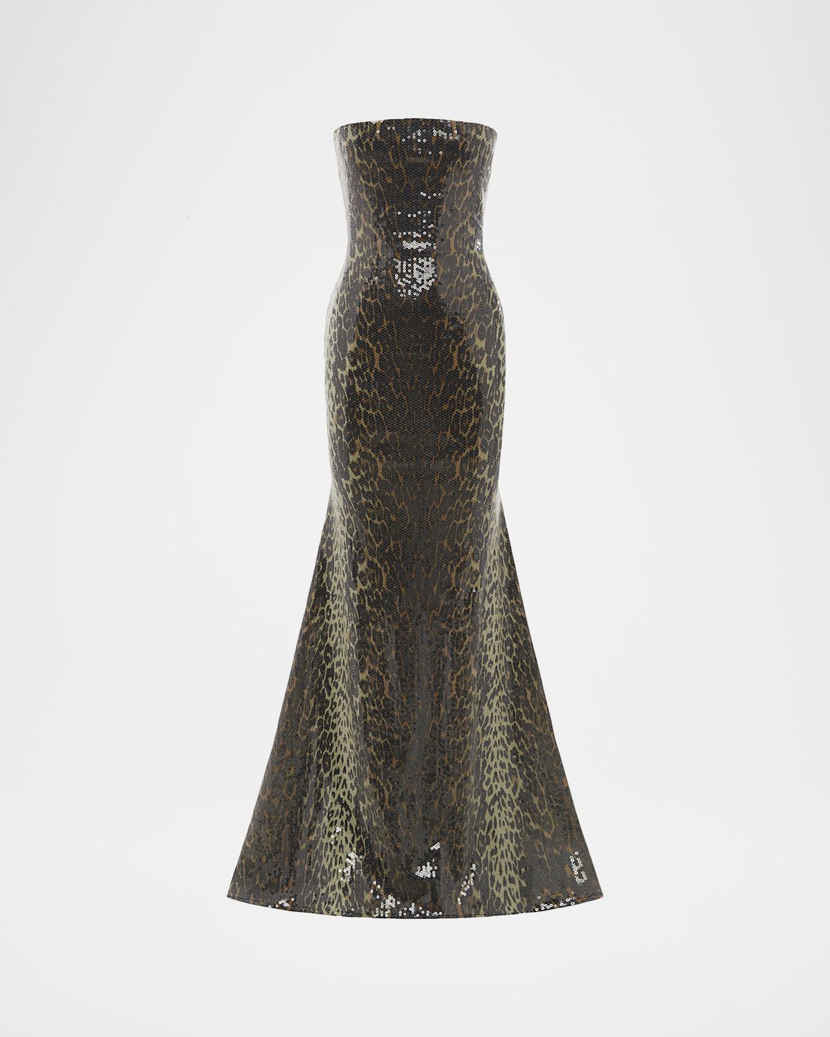 Alex Perry Strapless Leopard-Print Sequined Longline Trumpet Gown | Thumbnail 3