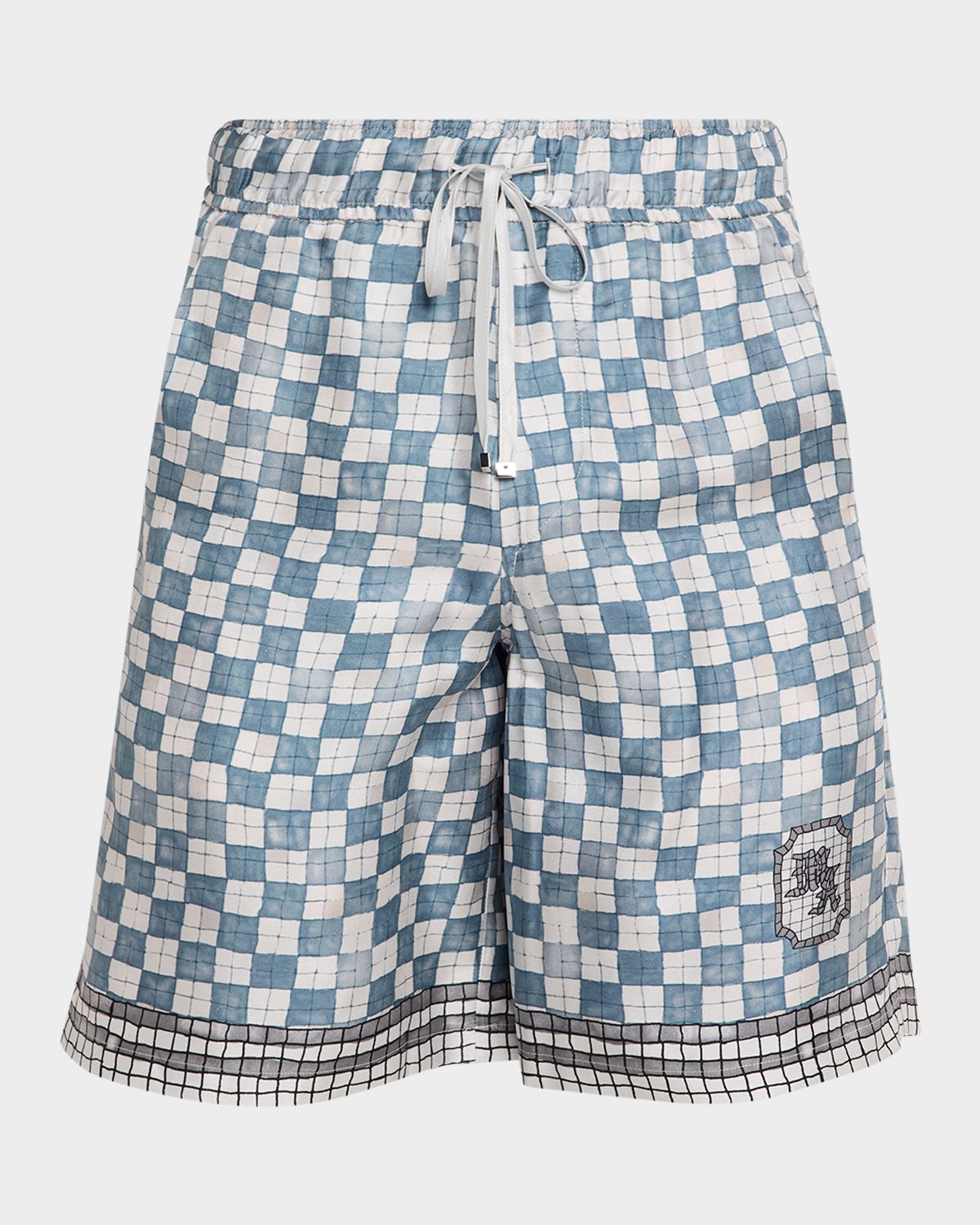 Amiri Men 's MA Checkered Silk Shorts