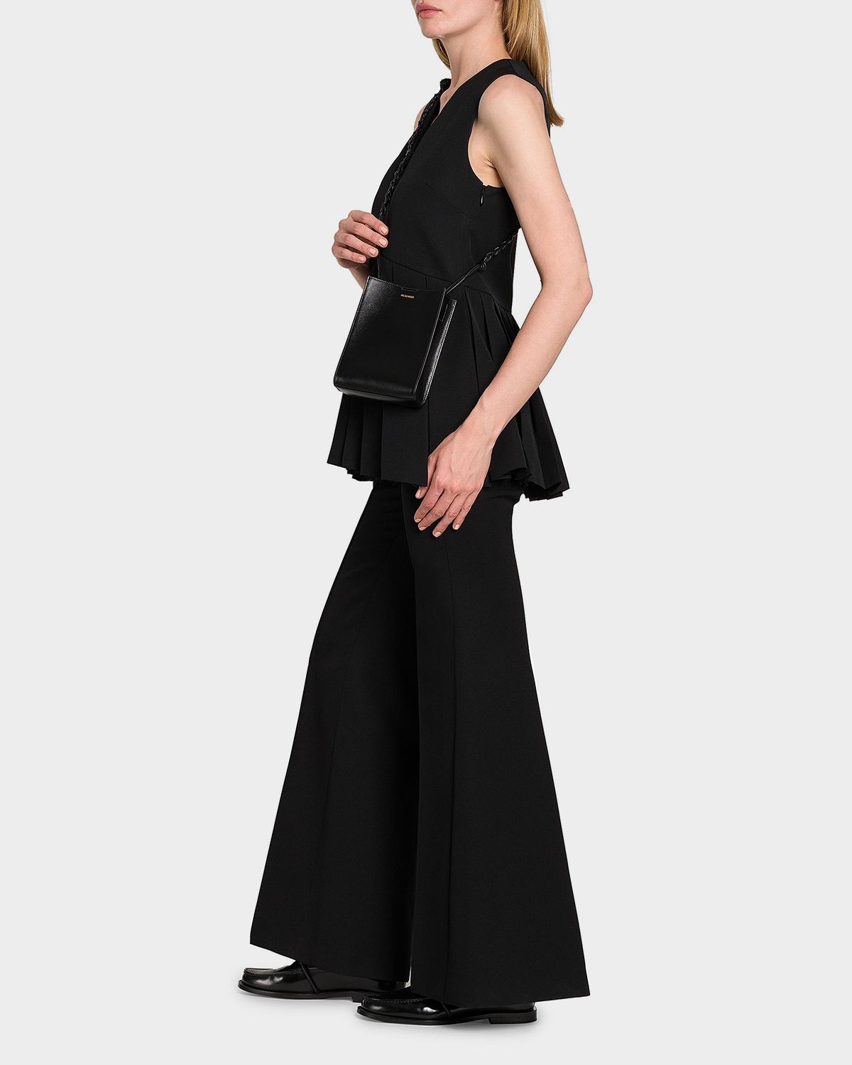 Jil Sander Tangle Small Leather Crossbody Bag